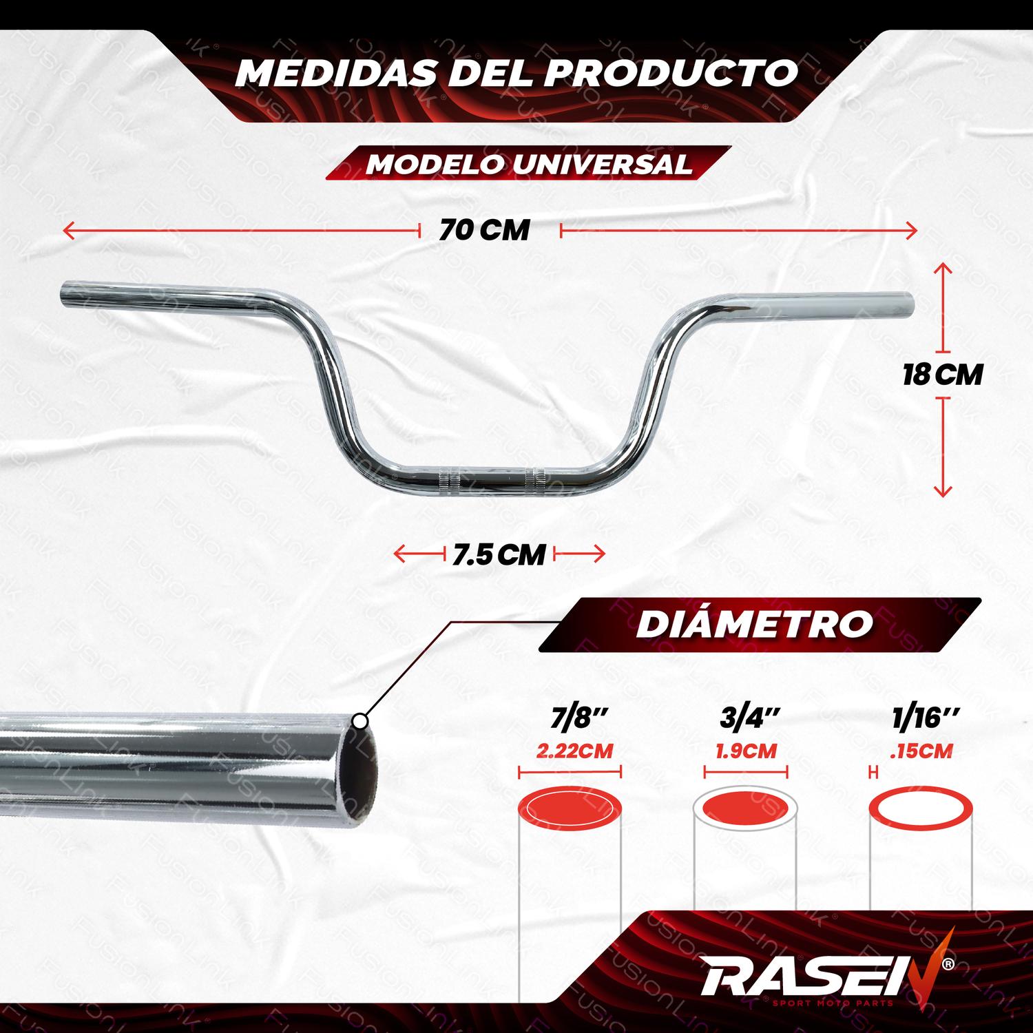 MANUBRIO UNIVERSAL 10 PARA MOTOCICLETA