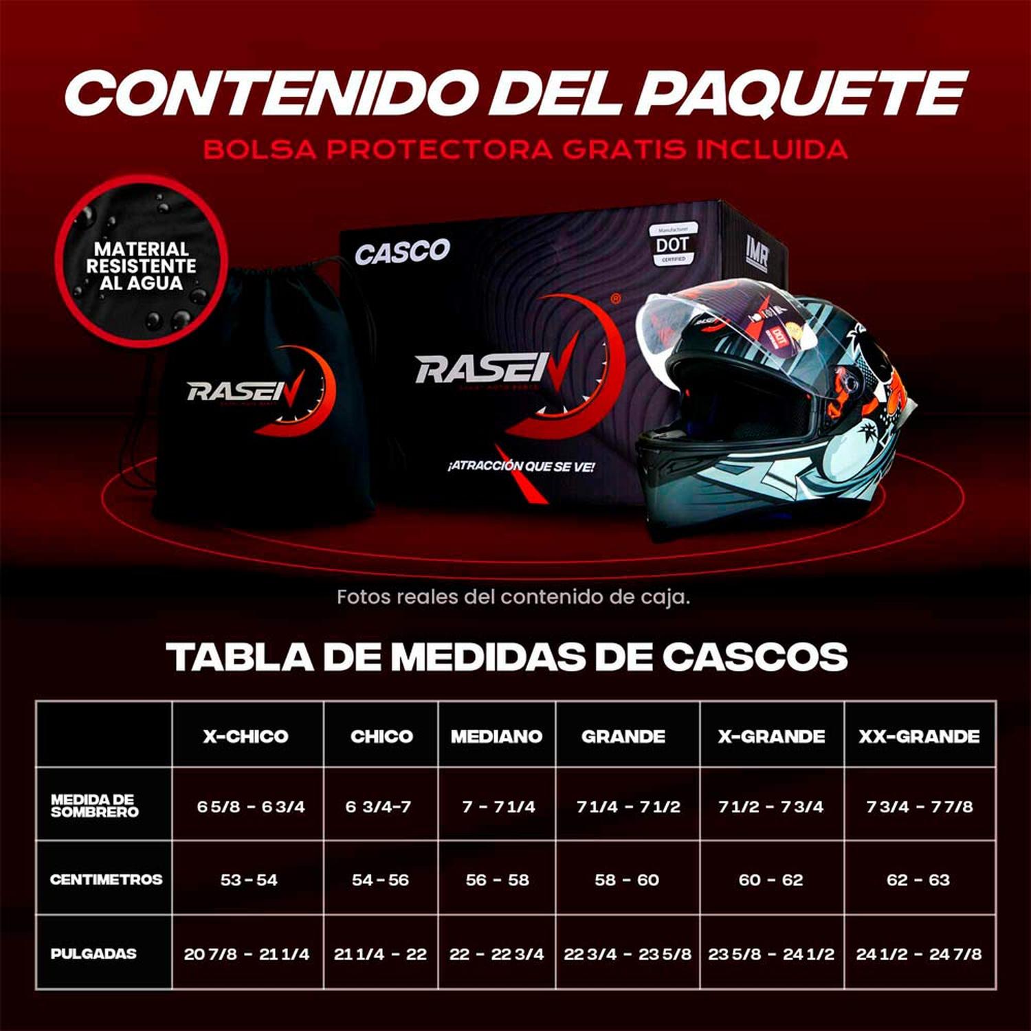 Casco para moto Rasen cerrado Gris de fibra de vidrio DOT