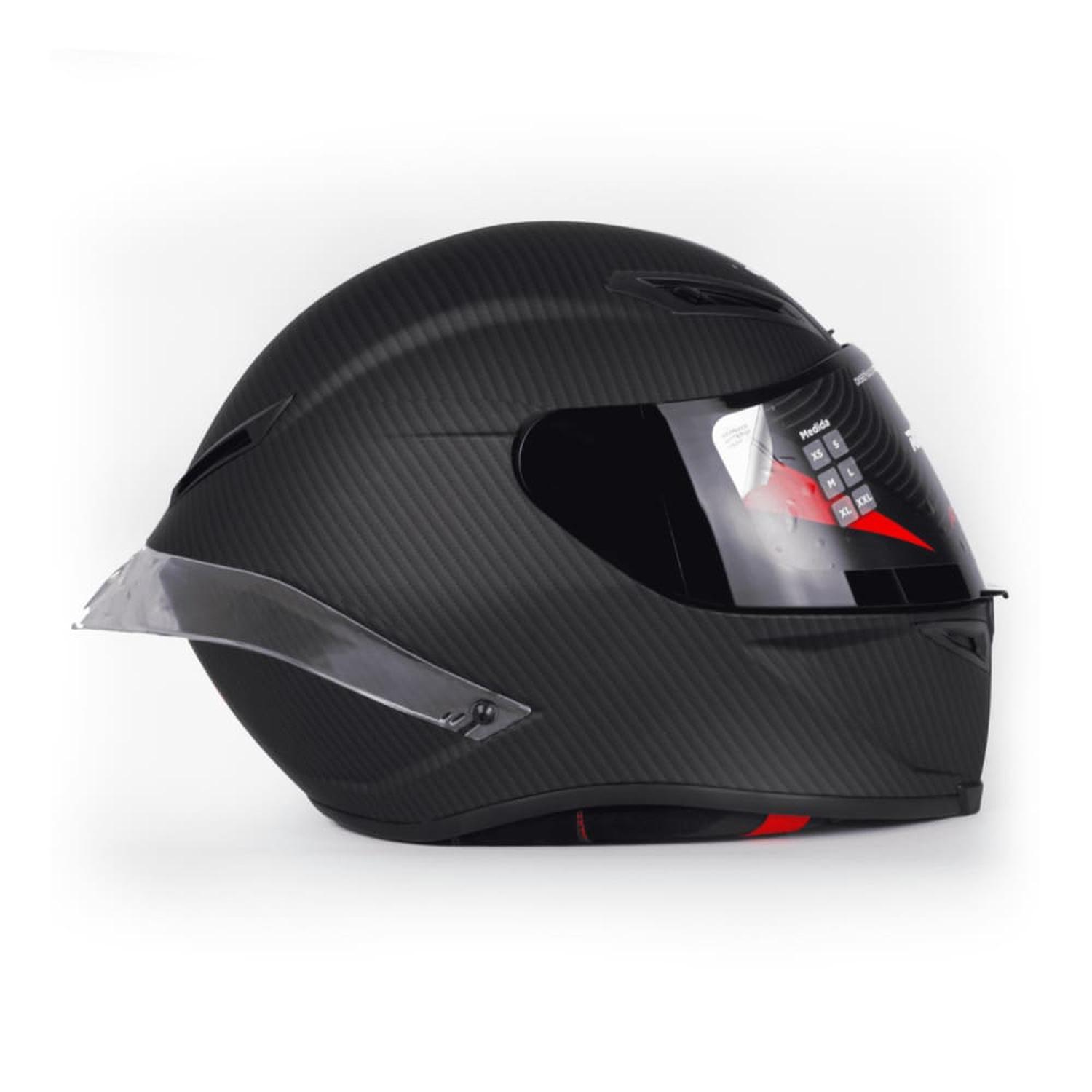 CASCO CERRADO FIBRA DE CARBONO PARA MOTOCICLETA