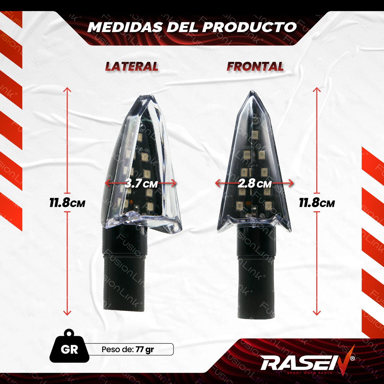 DIRECCIONAL LED TRIANGULAR UNIVERSAL PARA MOTOCICLETA