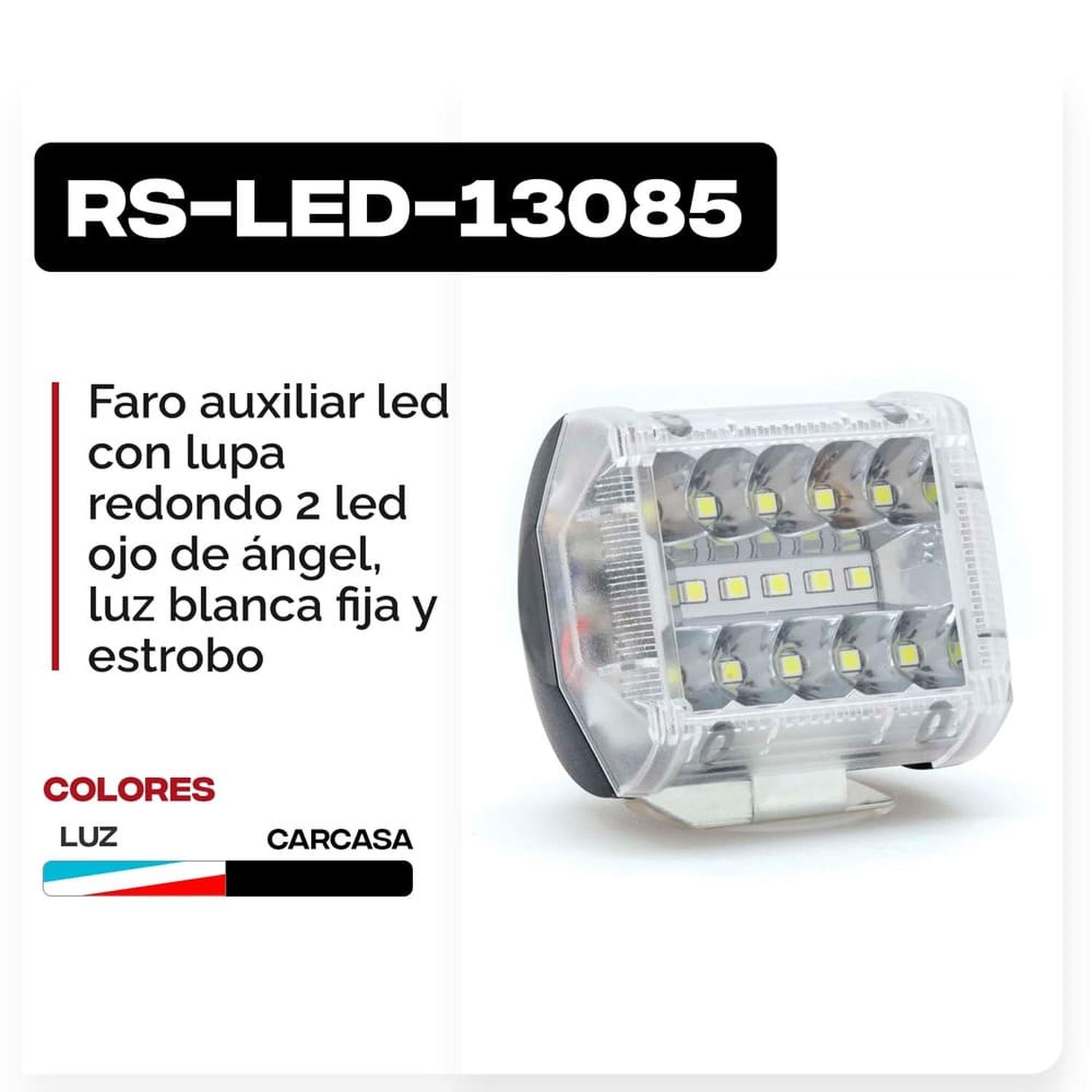 FARO AUXILIAR LED CON ESTROBO 15 LED CON LUZ DE CONTORNO LATERAL PARA MOTOCICLETA