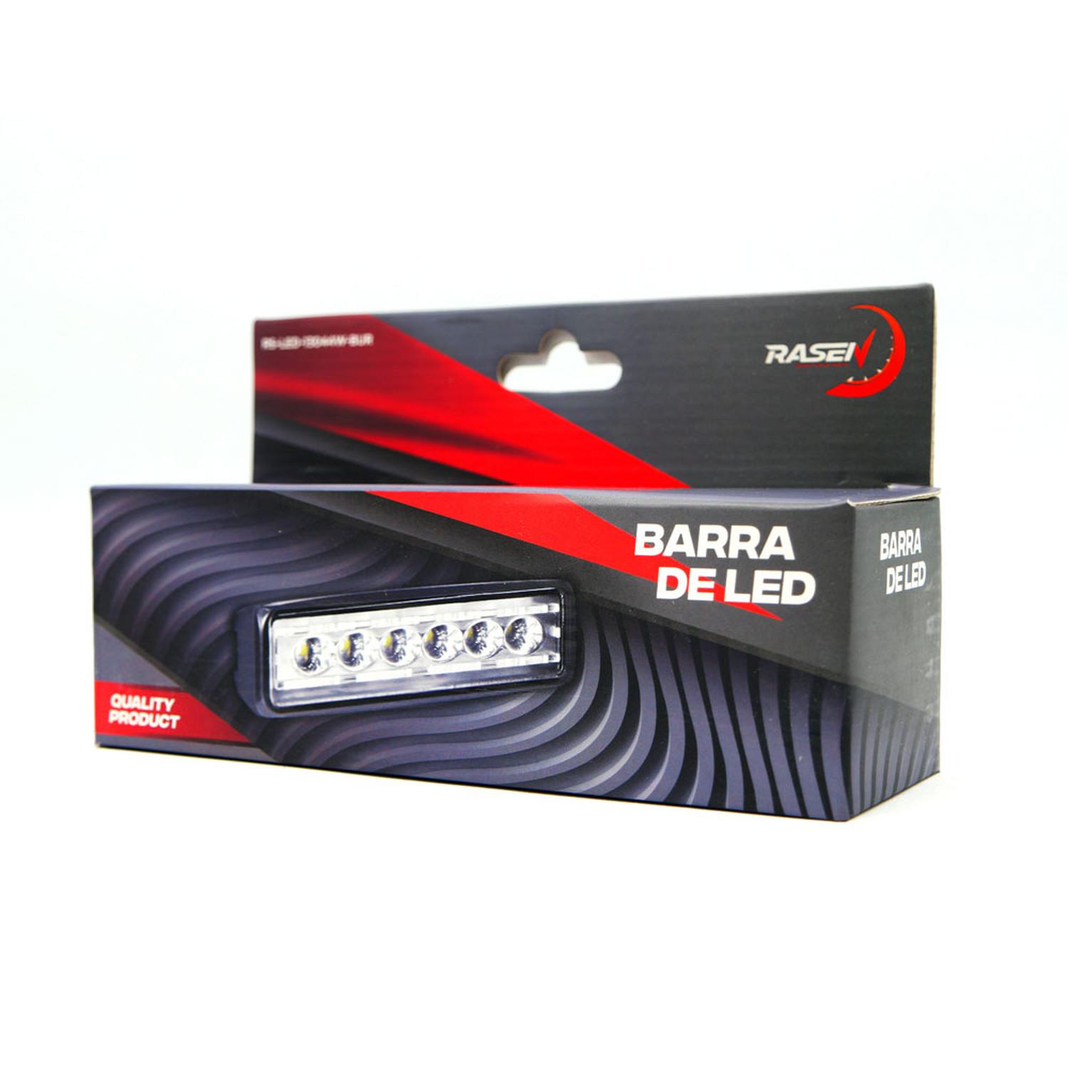 BARRA 6 LED LUZ BLANCA CONTORNO CON ESTROBO PARA MOTOCICLETA