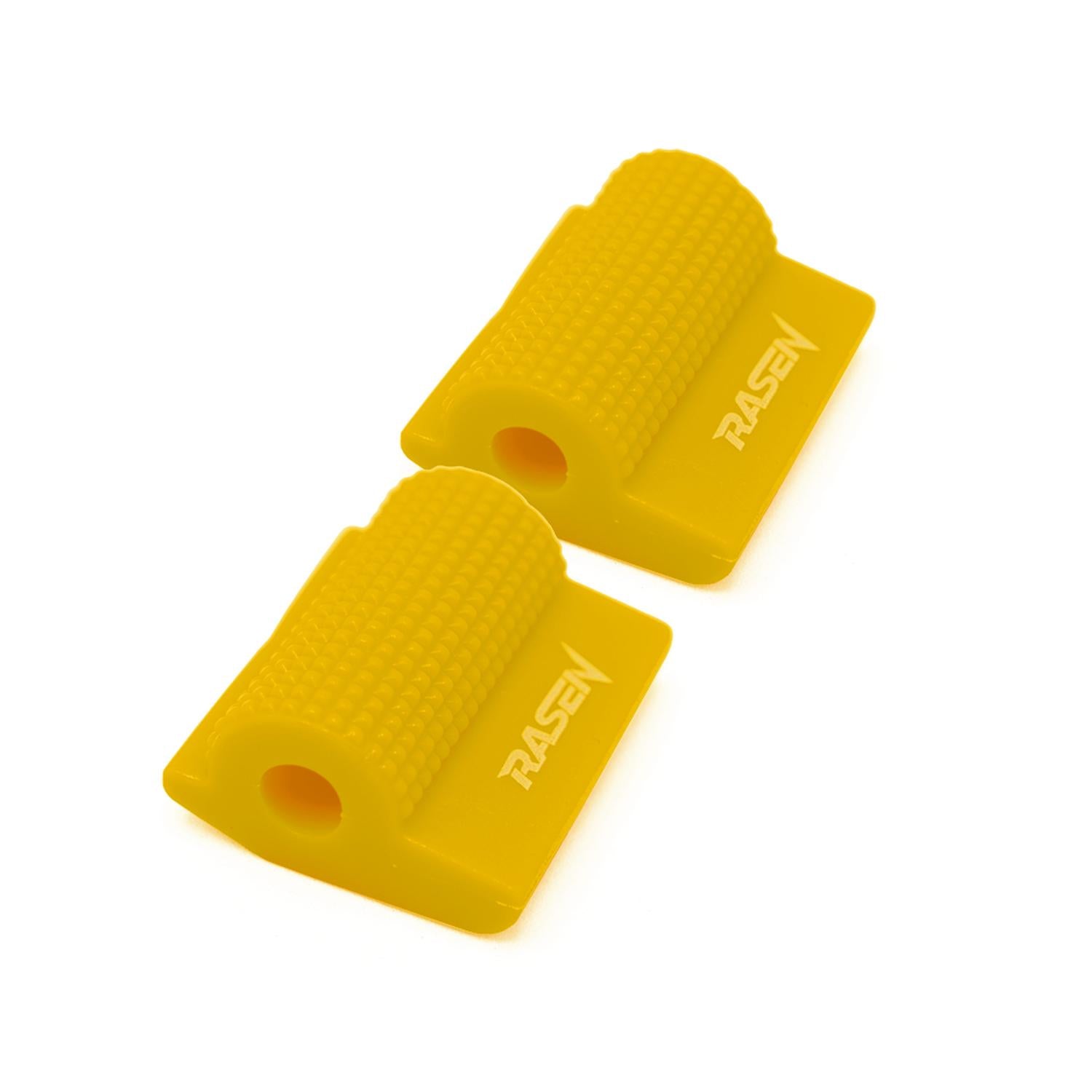 2 PROTECTORES DE CALZADO PARA PEDAL DE CAMBIOS A PRESION DE CAUCHO AMARILLO UNIVERSAL