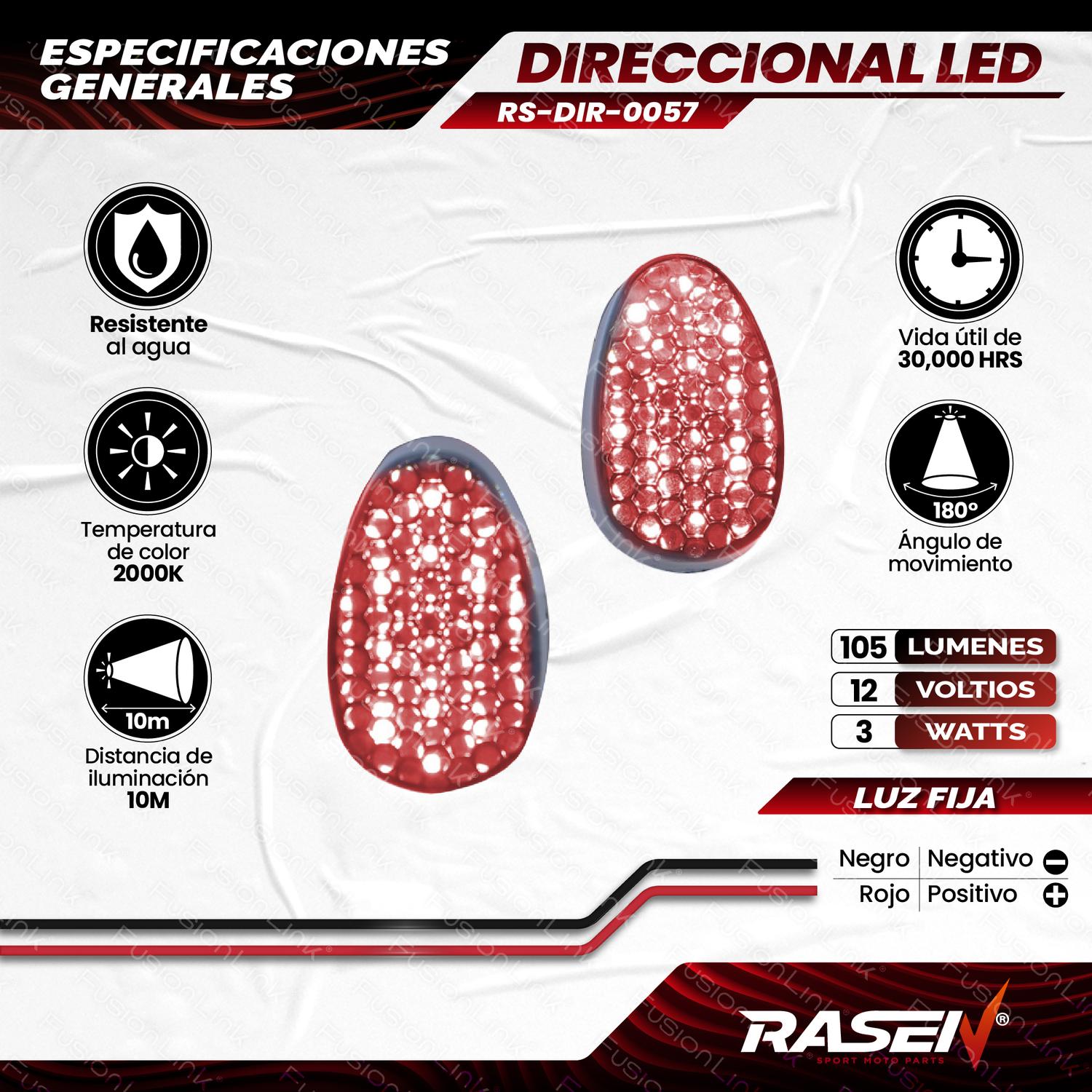 DIRECCIONAL LED TIPO TORTUGA UNIVERSAL PARA MOTOCICLETA