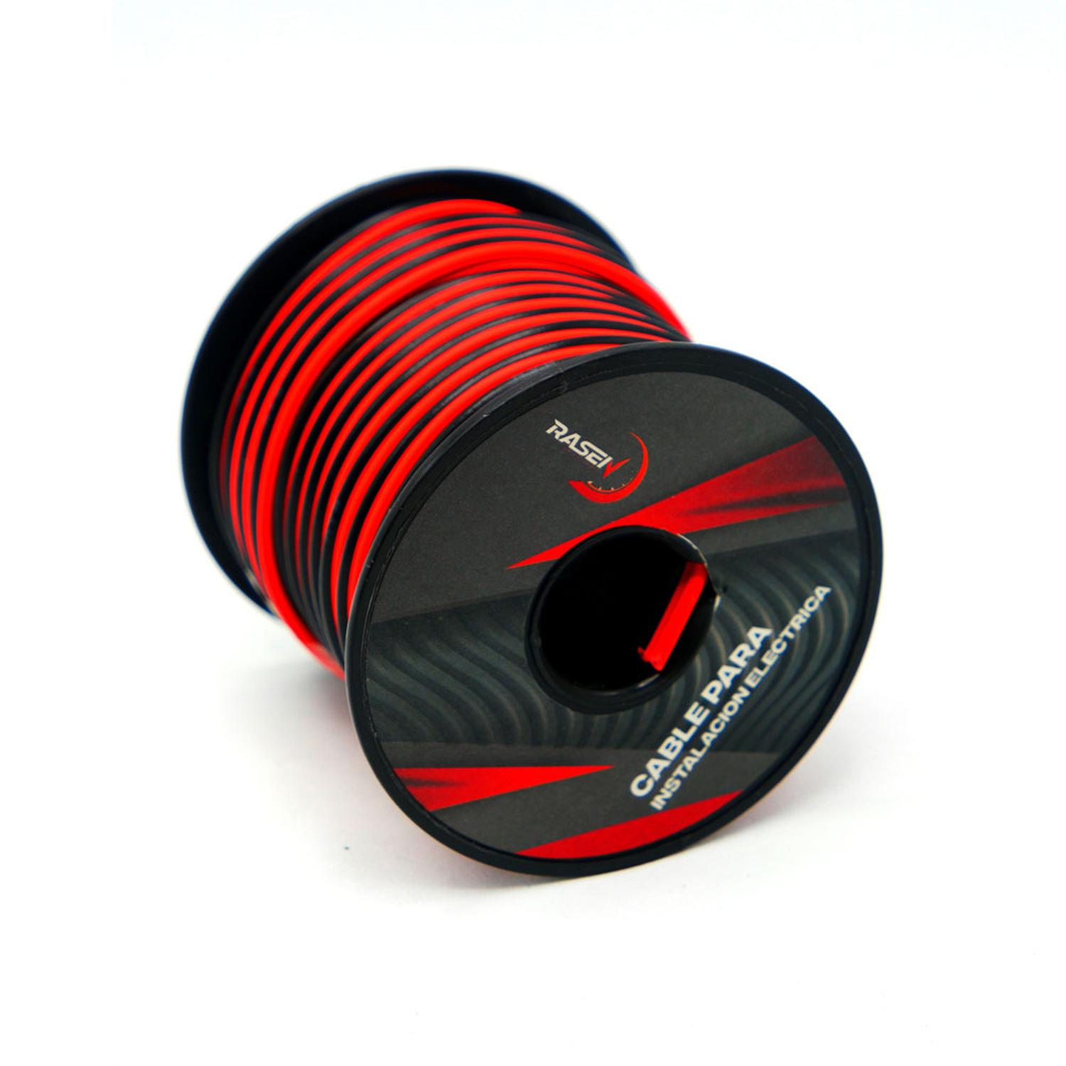 2 CABLES DOBLE COLOR NEGRO-ROJO PARA INSTALACION ELECTRICA UNIVERSAL ROLLO/15MTS