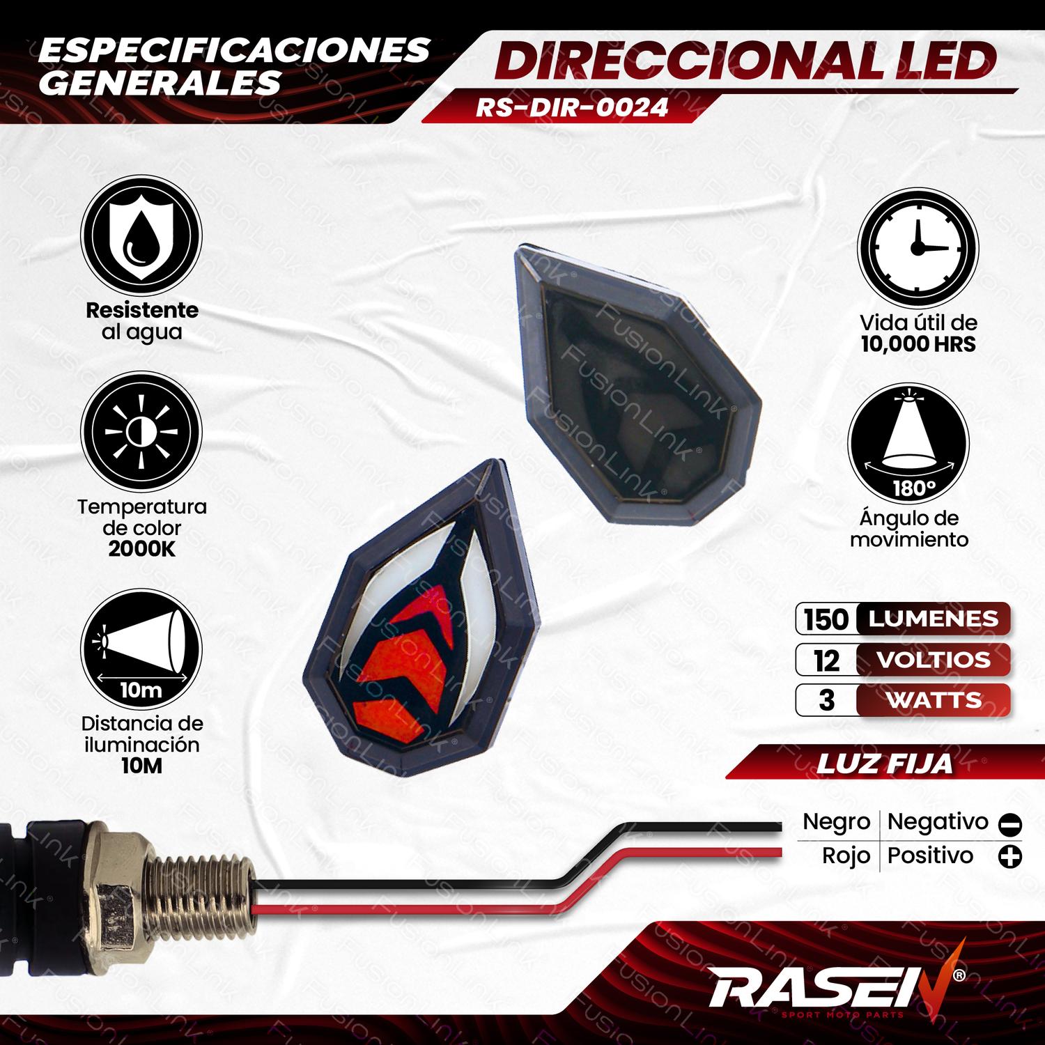 DIRECCIONAL LED TIPO FUEGO UNIVERSAL PARA MOTOCICLETA