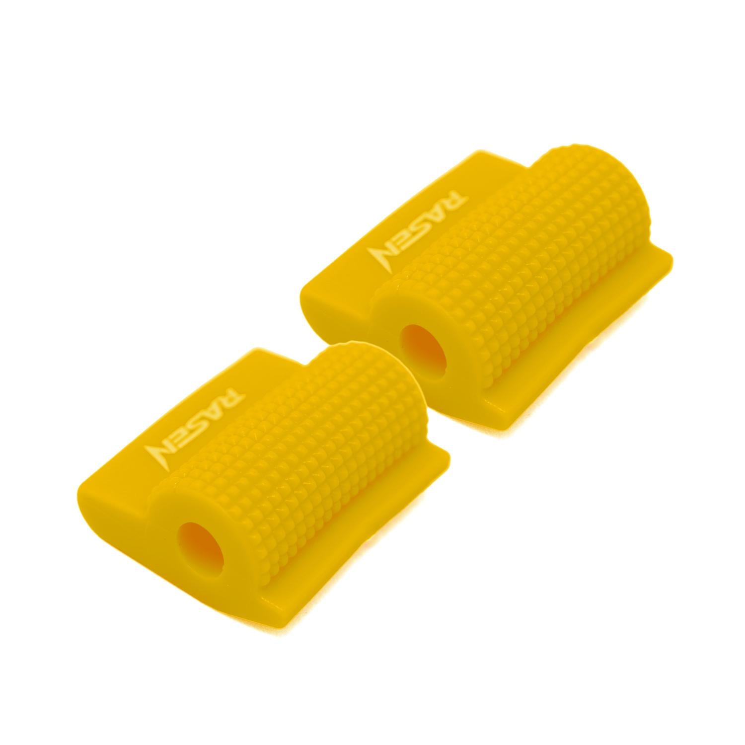 2 PROTECTORES DE CALZADO PARA PEDAL DE CAMBIOS A PRESION DE CAUCHO AMARILLO UNIVERSAL