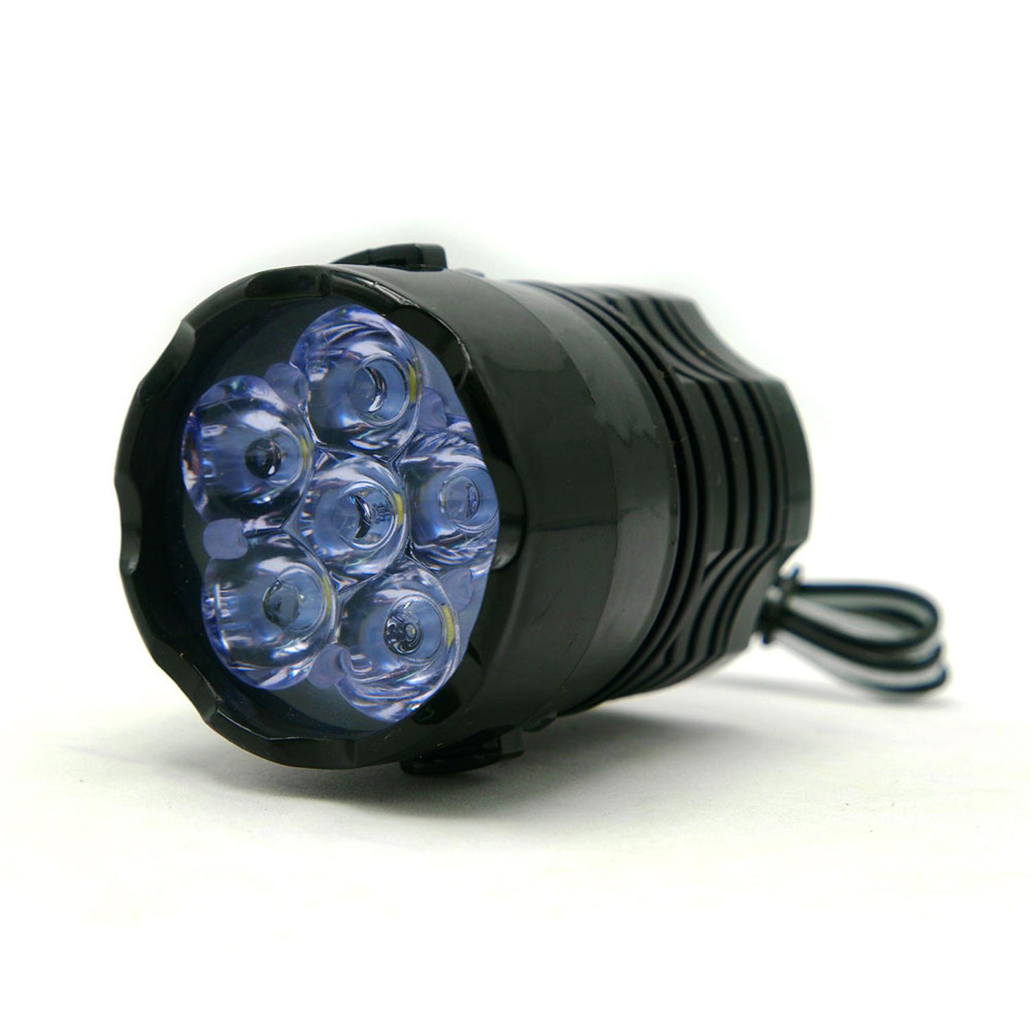 FARO HEXAGONAL 6 LED RANURAS LATERALES CON LUZ ALTA, BAJA Y ESTROBO PARA MOTOCICLETA