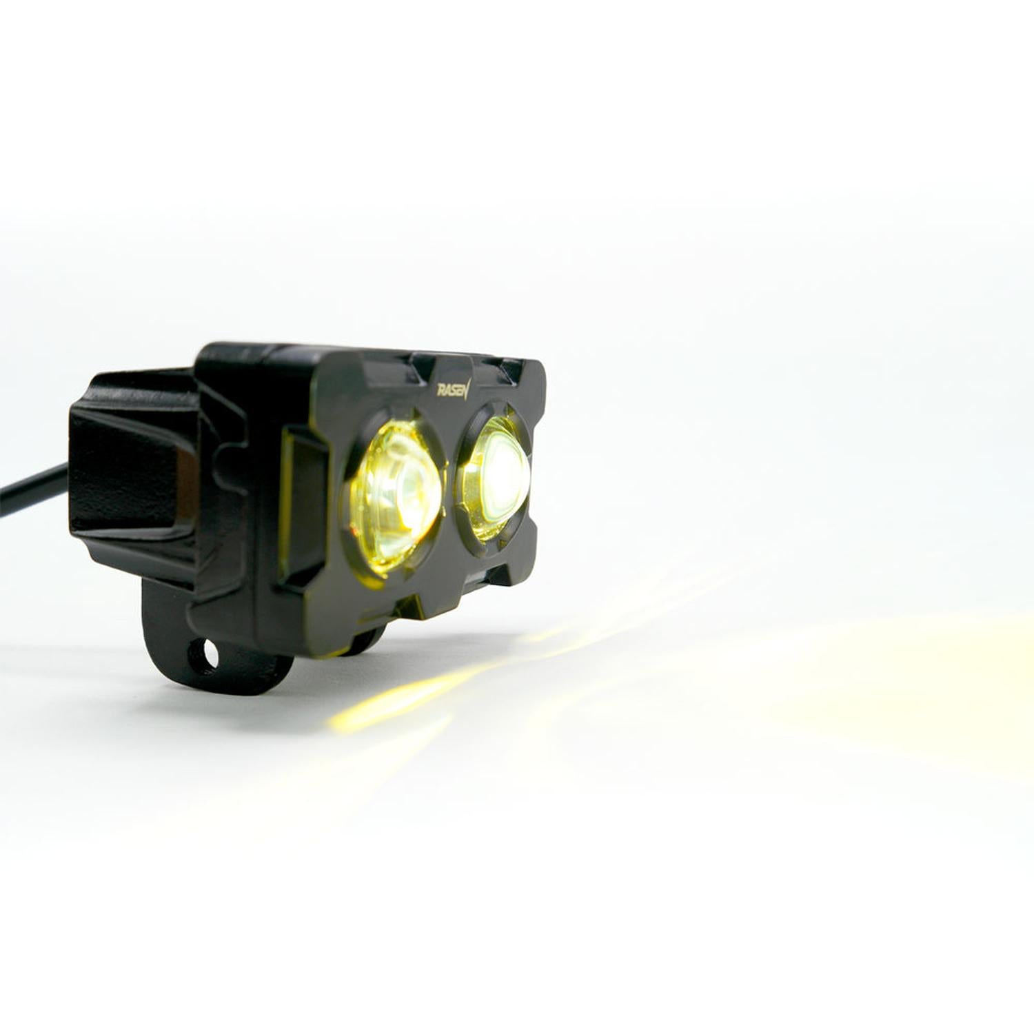 FARO LED RECTANGULAR 2 OJOS BI-COLOR PARA MOTOCICLETA