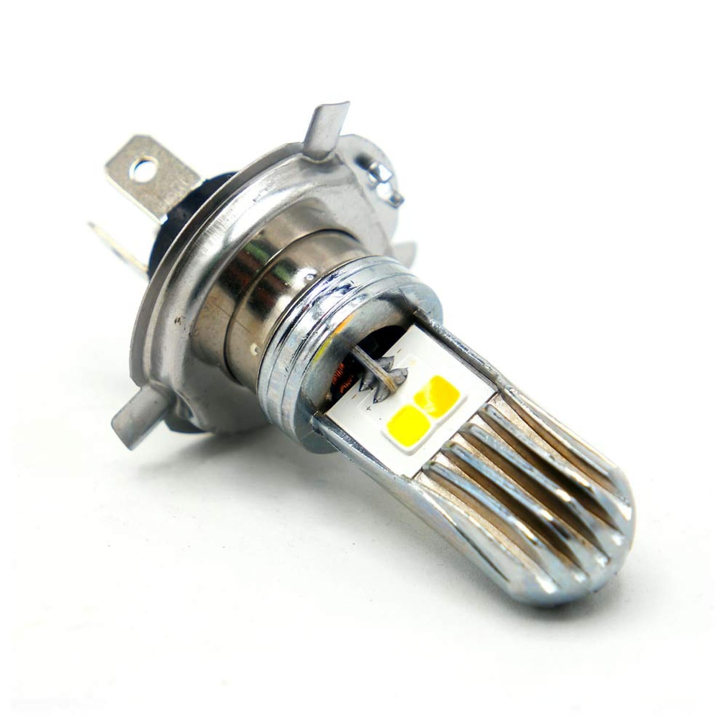 FOCO DE FARO CROMADO LED H4 PARA MOTOCICLETA