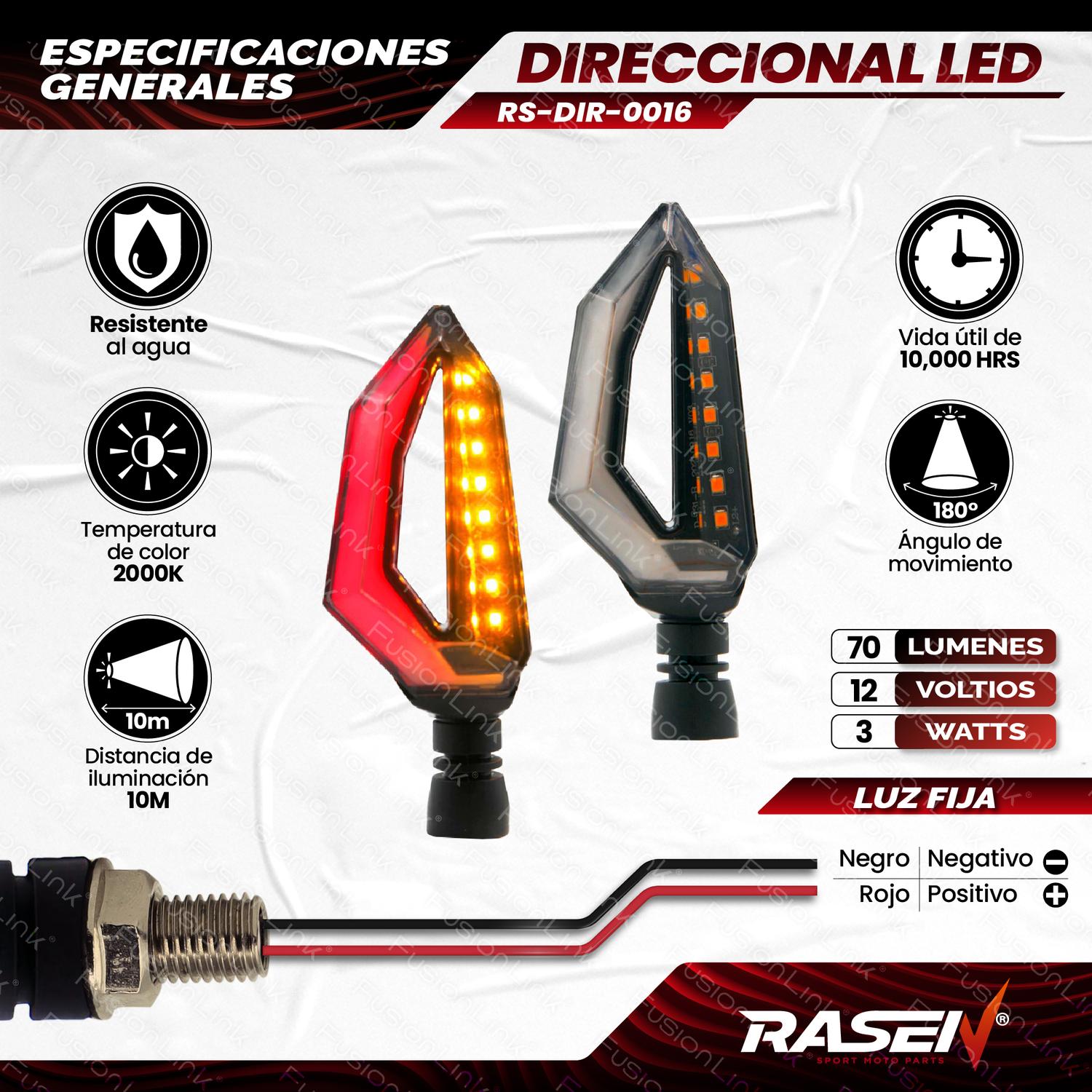 DIRECCIONAL LUZ LED-NEON UNIVERSAL PARA MOTOCICLETA