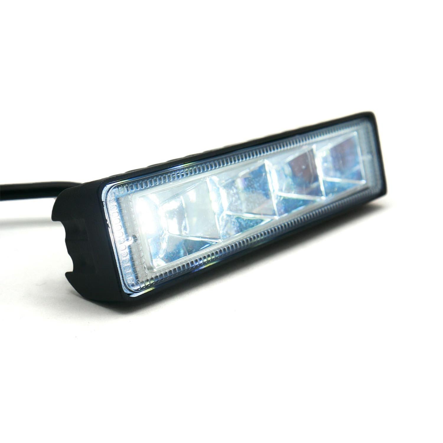 BARRA 24 LED LUZ BLANCA FIJA Y ESTROBO 4 CELDA PARA MOTOCICLETA