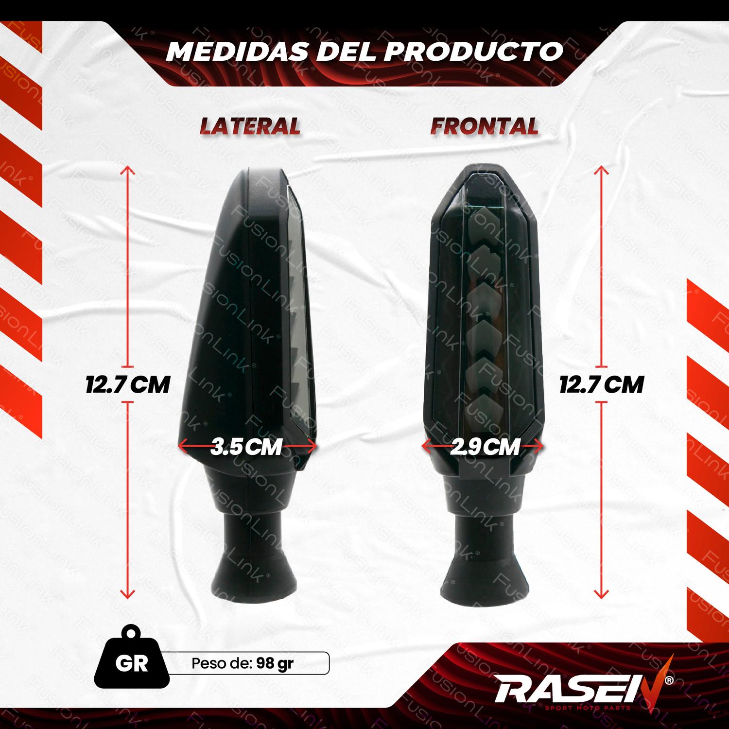 DIRECCIONAL LED BI-COLOR SECUENCIAL UNIVERSAL PARA MOTOCICLETA