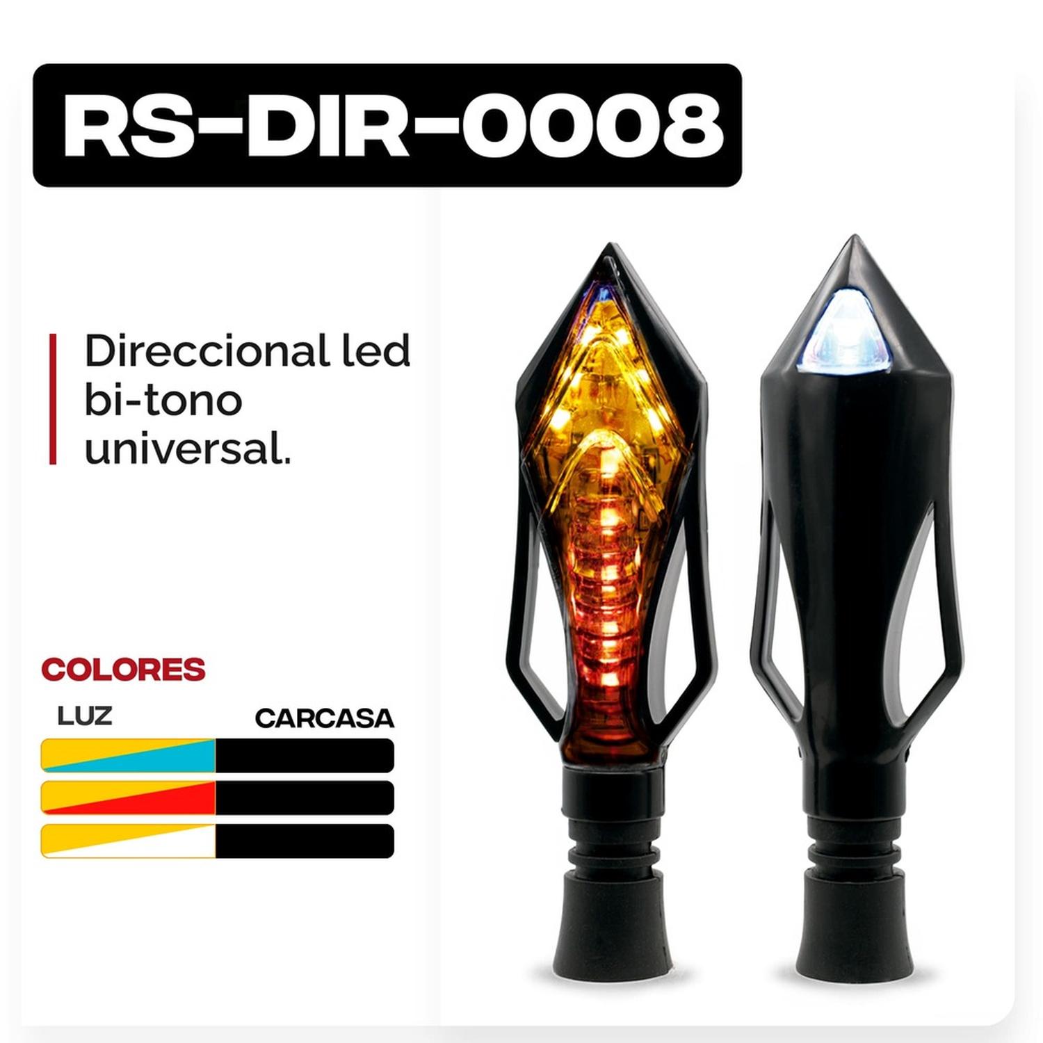 DIRECCIONAL LED BI-TONO UNIVERSAL PARA MOTOCICLETA