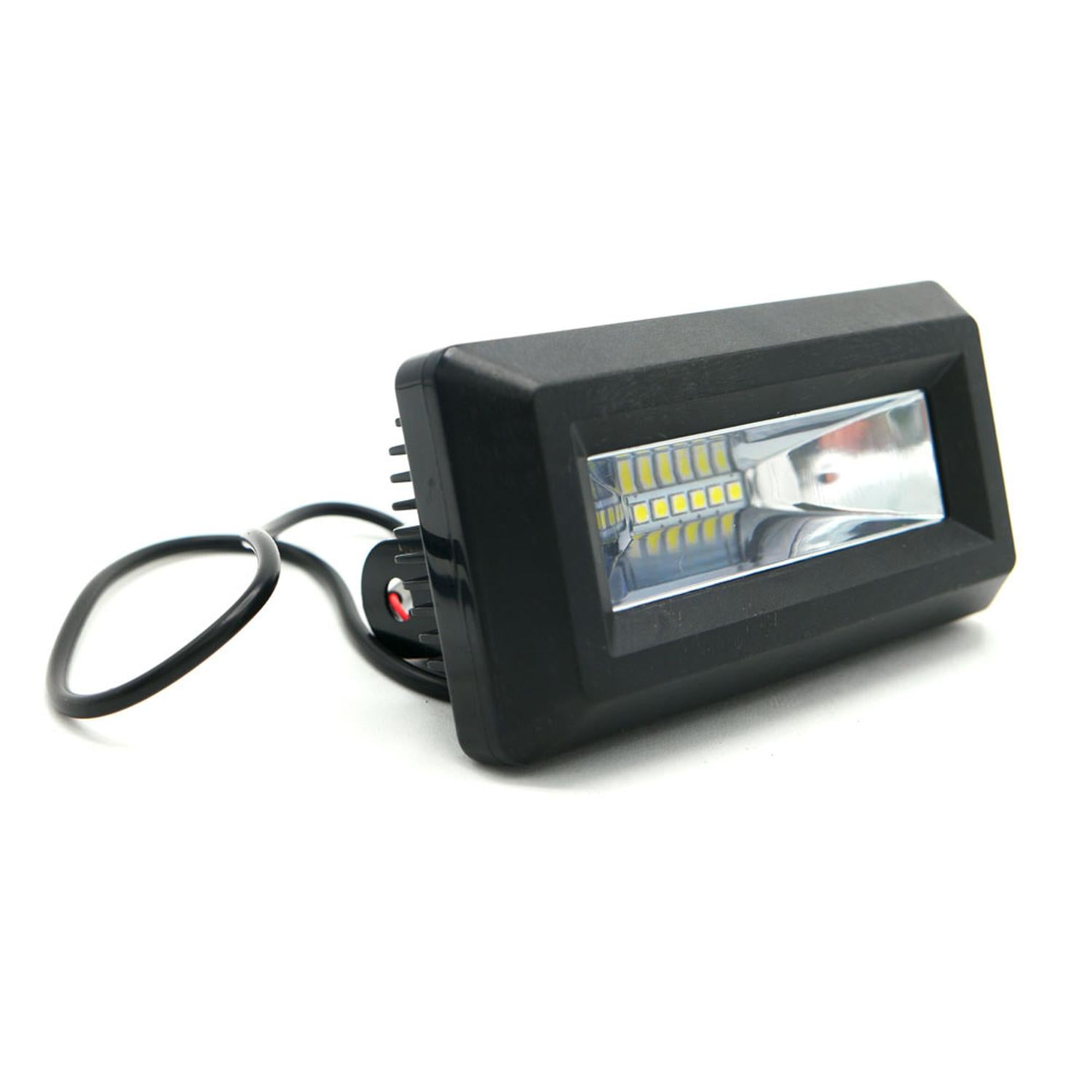 FARO RECTANGULAR 6 LED 1 CELDA LUZ BLANCA CON LUZ ALTA, BAJA Y ESTROBO PARA MOTOCICLETA