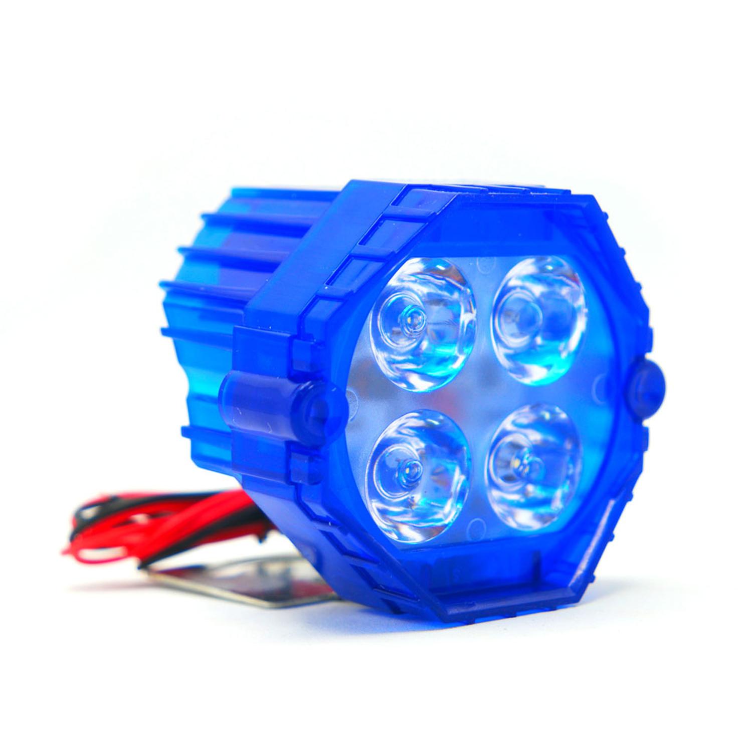 FARO AUXILIAR REDONDO LED BLANCO, CONTORNO RGB PARA MOTOCICLETA