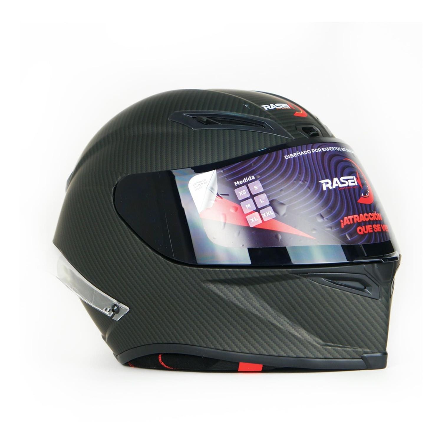 CASCO CERRADO FIBRA DE CARBONO PARA MOTOCICLETA