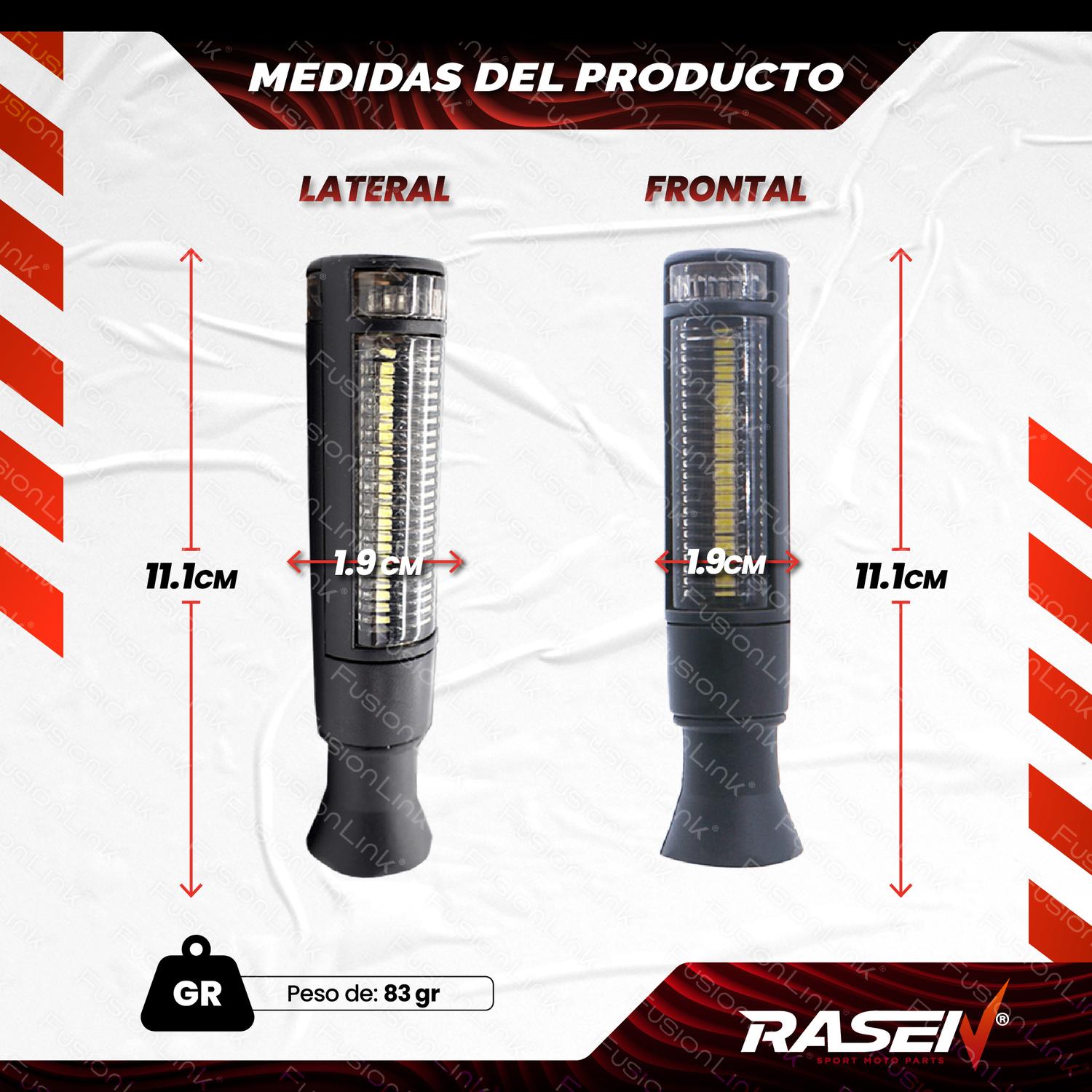 DIRECCIONAL LED SECUENCIAL TIPO BARRIL UNIVERSAL PARA MOTOCICLETA