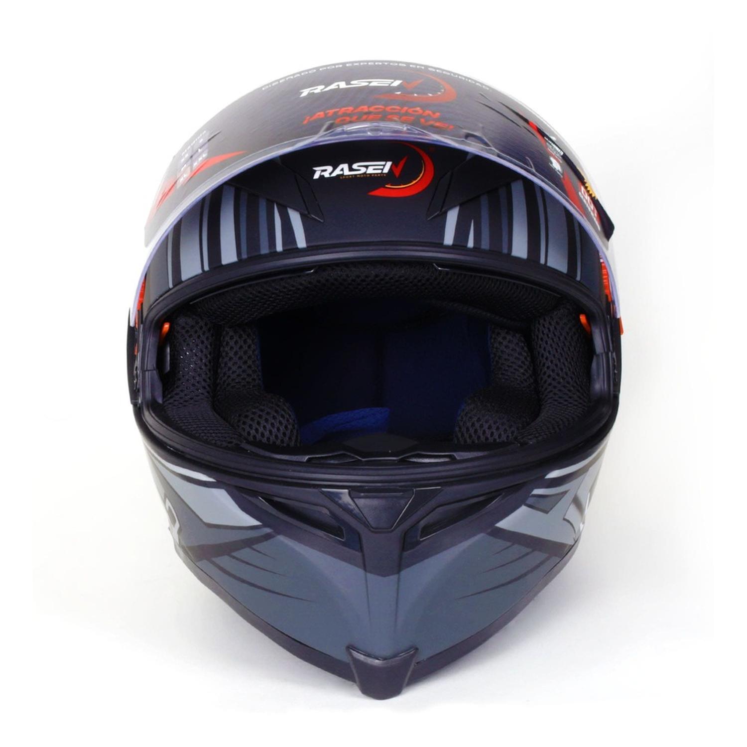 Casco para moto Rasen cerrado Gris de fibra de vidrio DOT