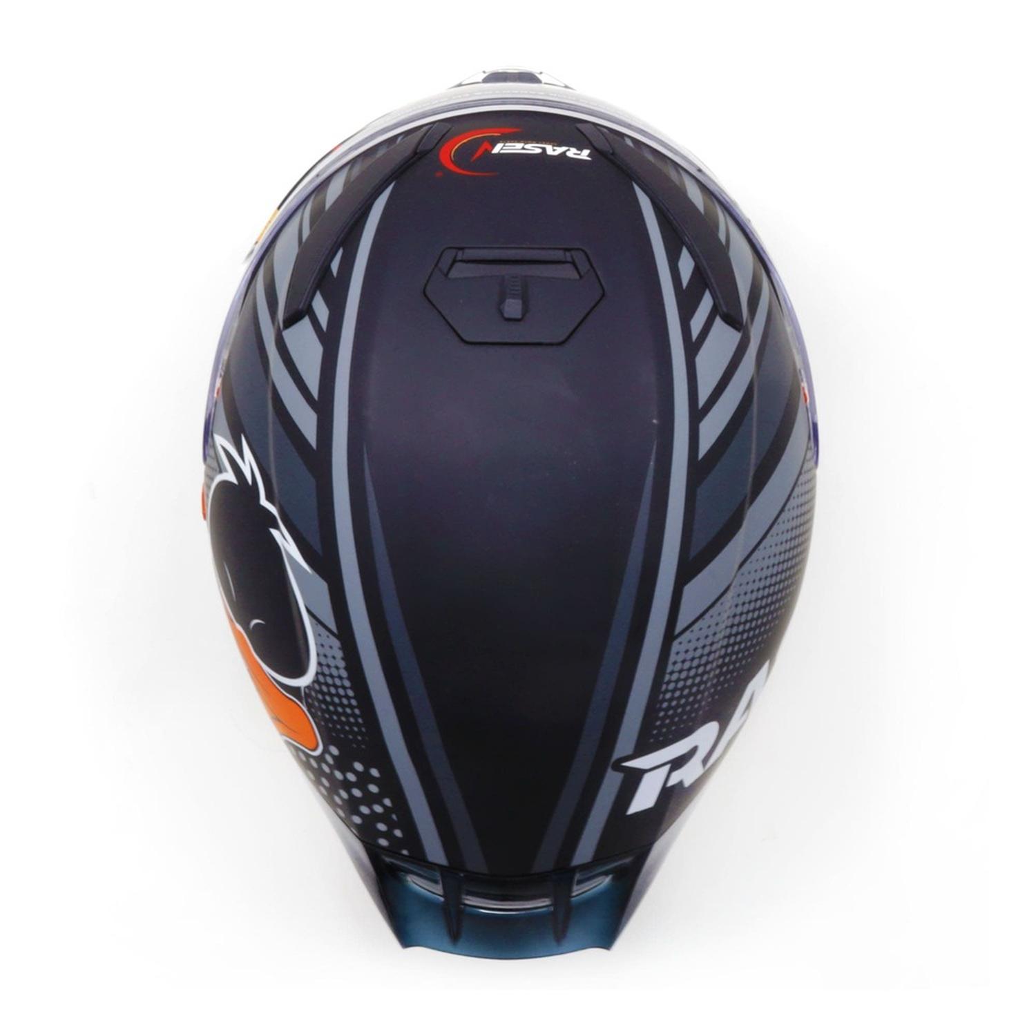 Casco para moto Rasen cerrado Gris de fibra de vidrio DOT