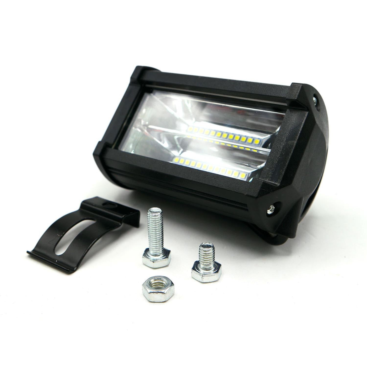 BARRA RECTANGULAR 24 LED 2 CELDAS LUZ BLANCA FIJA PARA MOTOCICLETA