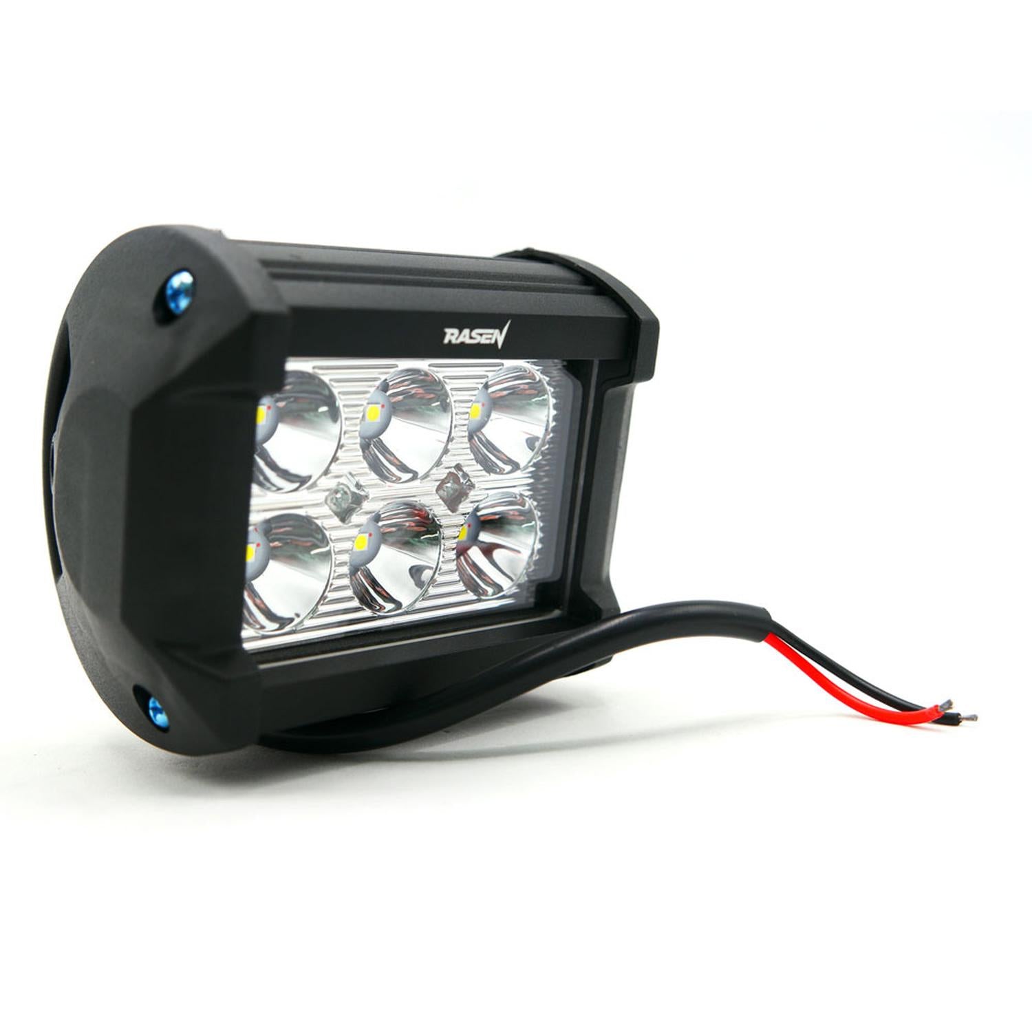 FARO 6 LED CUADRADO LUZ FIJA PARA MOTOCICLETA