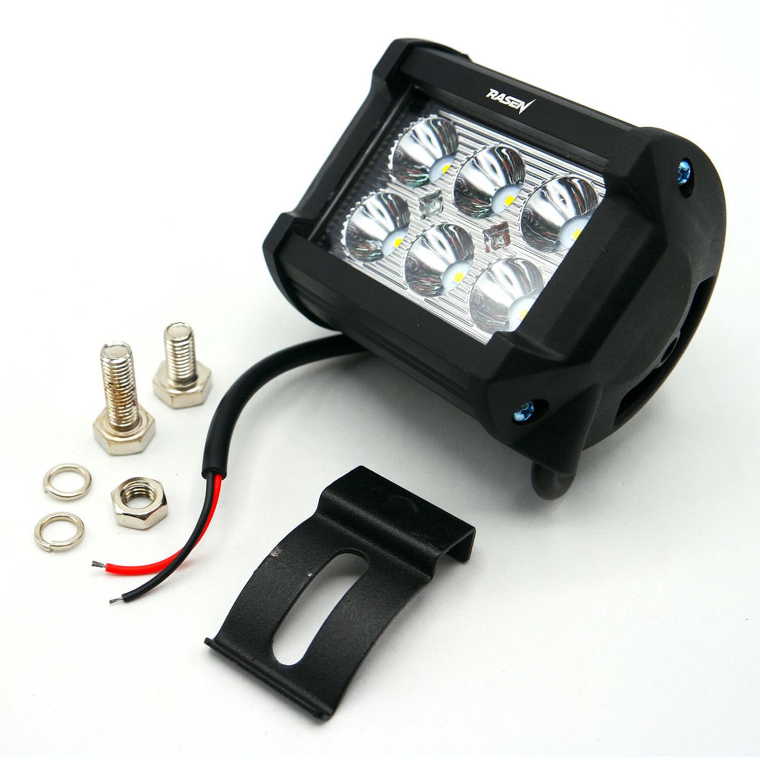 FARO 6 LED CUADRADO LUZ FIJA PARA MOTOCICLETA