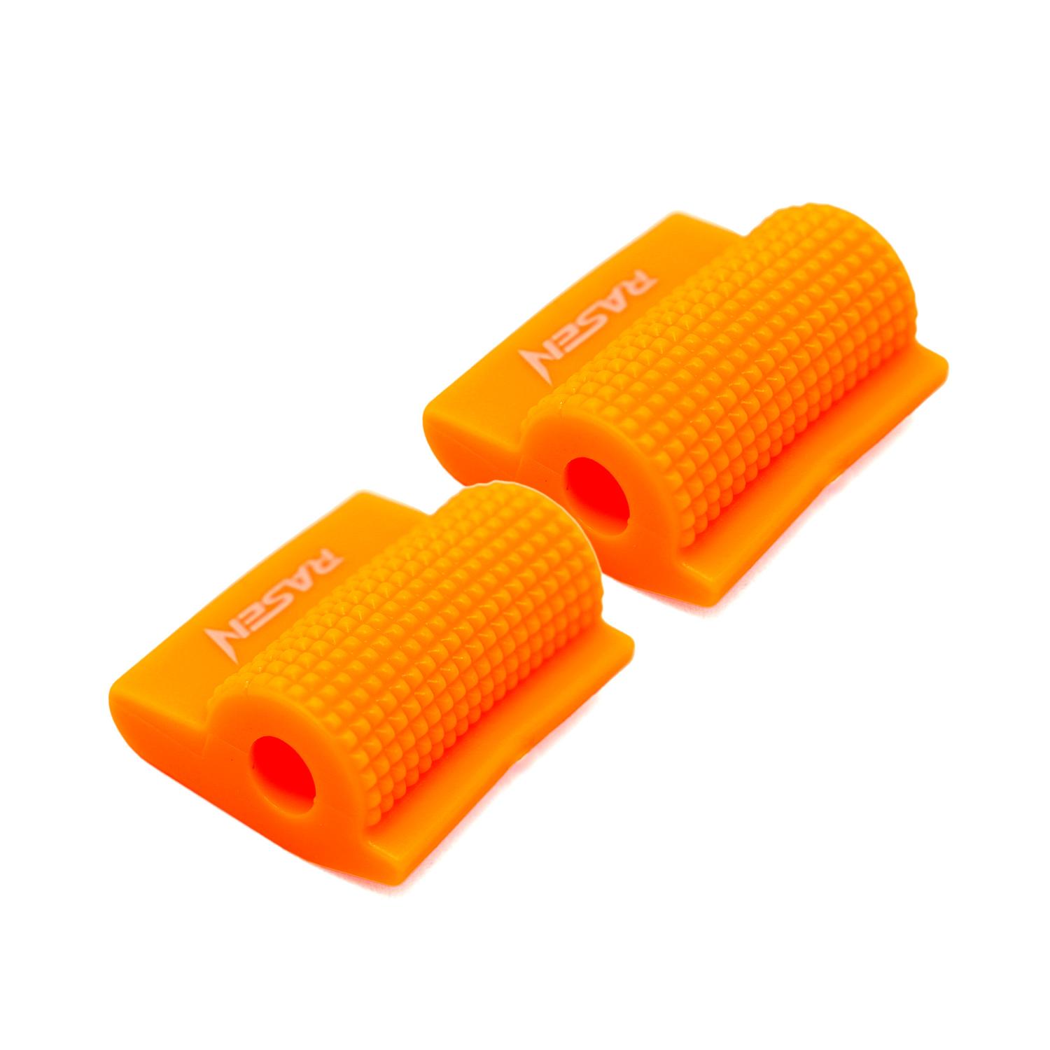 2 PROTECTORES DE CALZADO PARA PEDAL DE CAMBIOS A PRESION DE CAUCHO NARANJA UNIVERSAL