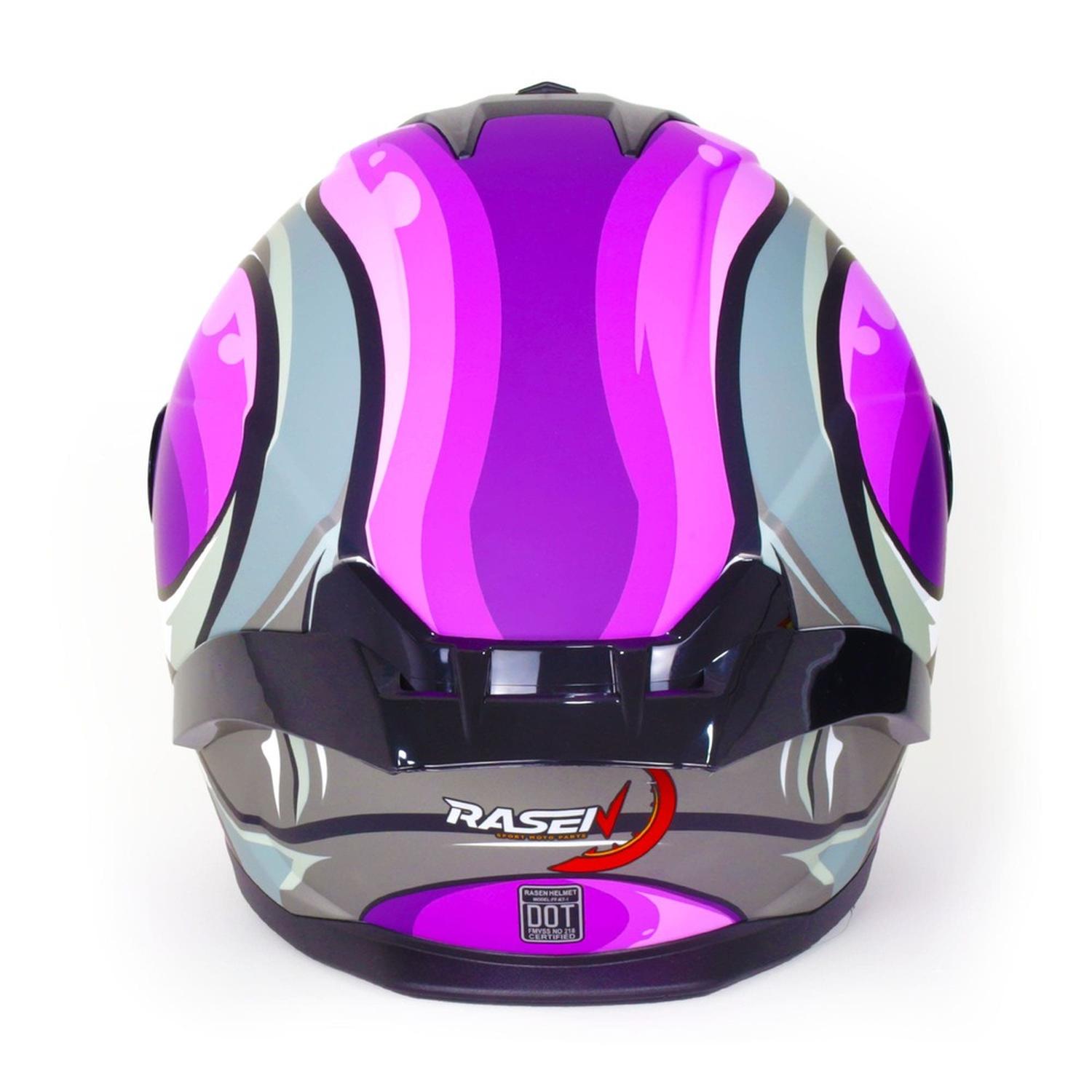 CASCO CERRADO MORADO CON GRIS Y BLANCO PARA MOTOCICLETA