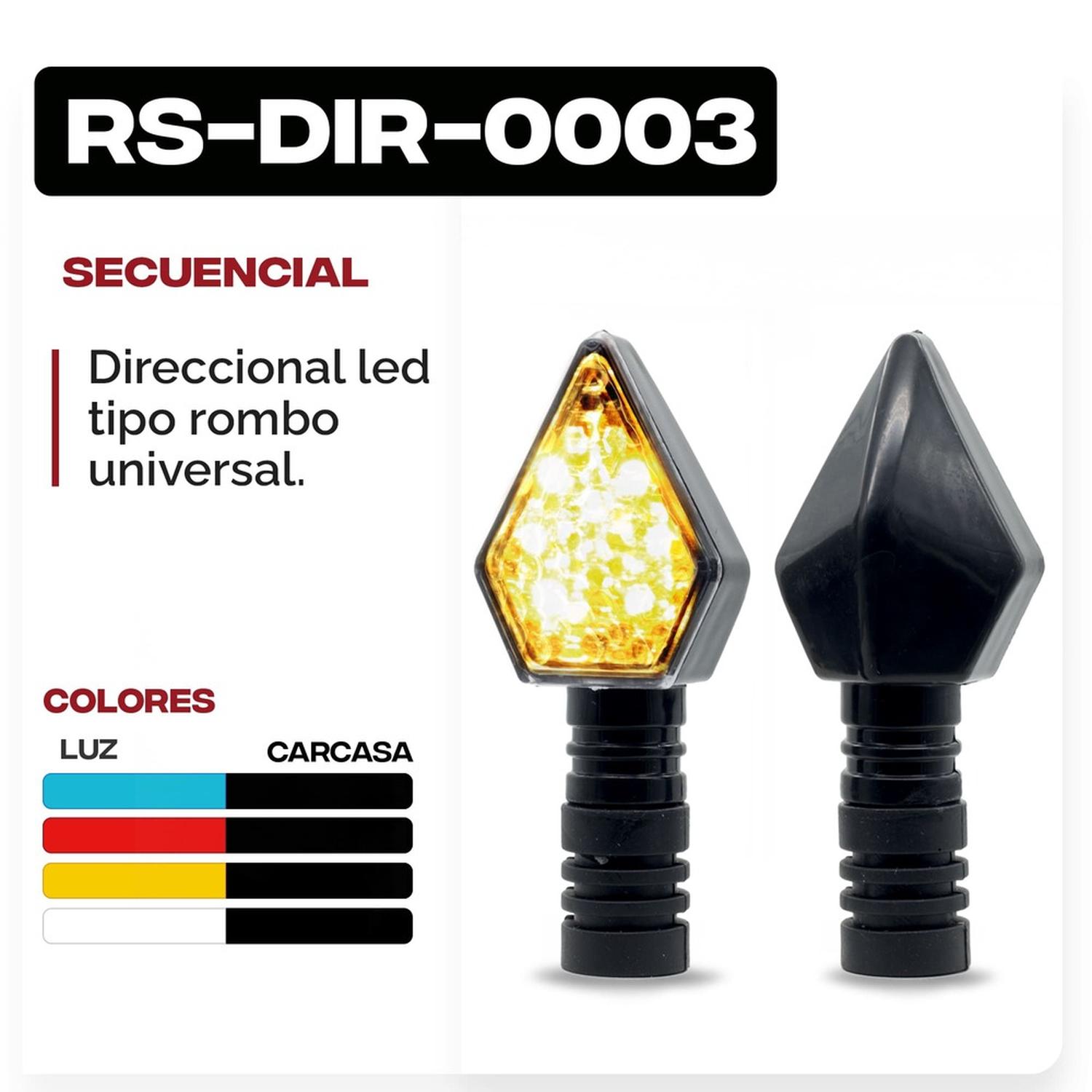 DIRECCIONAL LED TIPO ROMBO UNIVERSAL PARA MOTOCICLETA