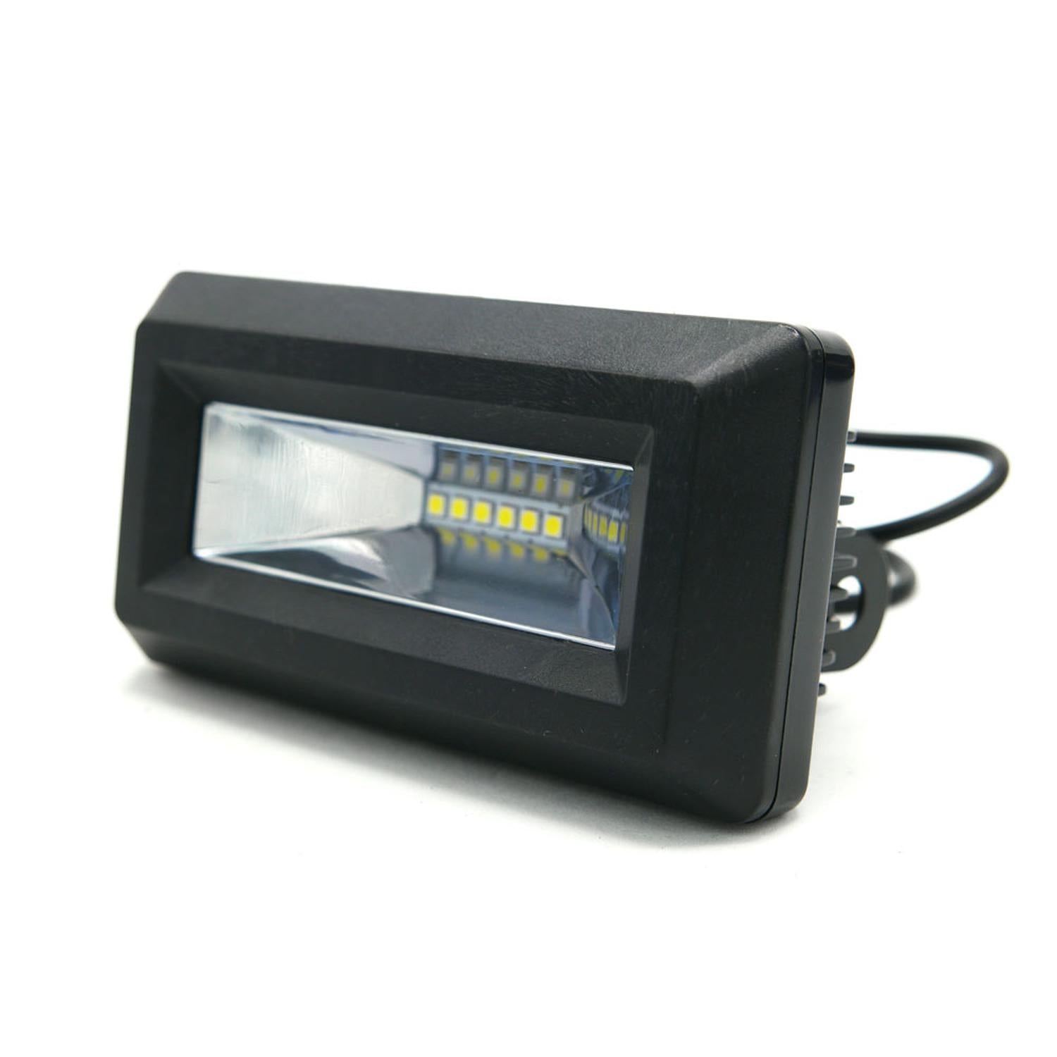 FARO RECTANGULAR 6 LED 1 CELDA LUZ BLANCA CON LUZ ALTA, BAJA Y ESTROBO PARA MOTOCICLETA