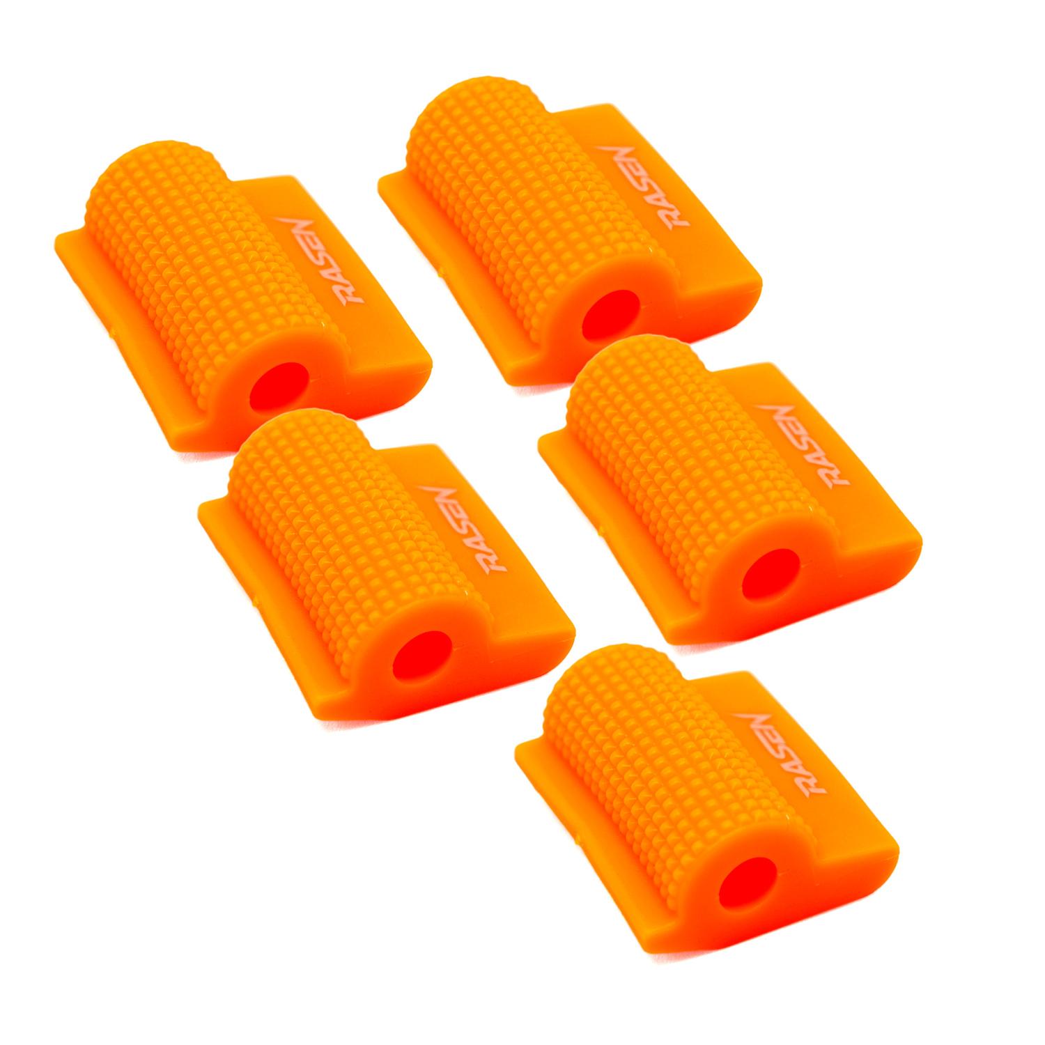 5 PROTECTORES DE CALZADO PARA PEDAL DE CAMBIOS A PRESION DE CAUCHO NARANJA UNIVERSAL