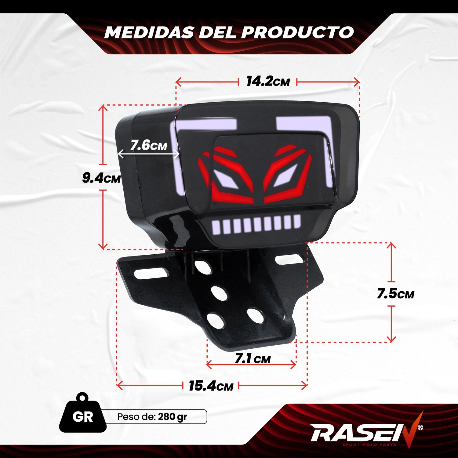 Calavera para moto Rasen Luz De Freno Stop Motocicleta Moto Direccionales