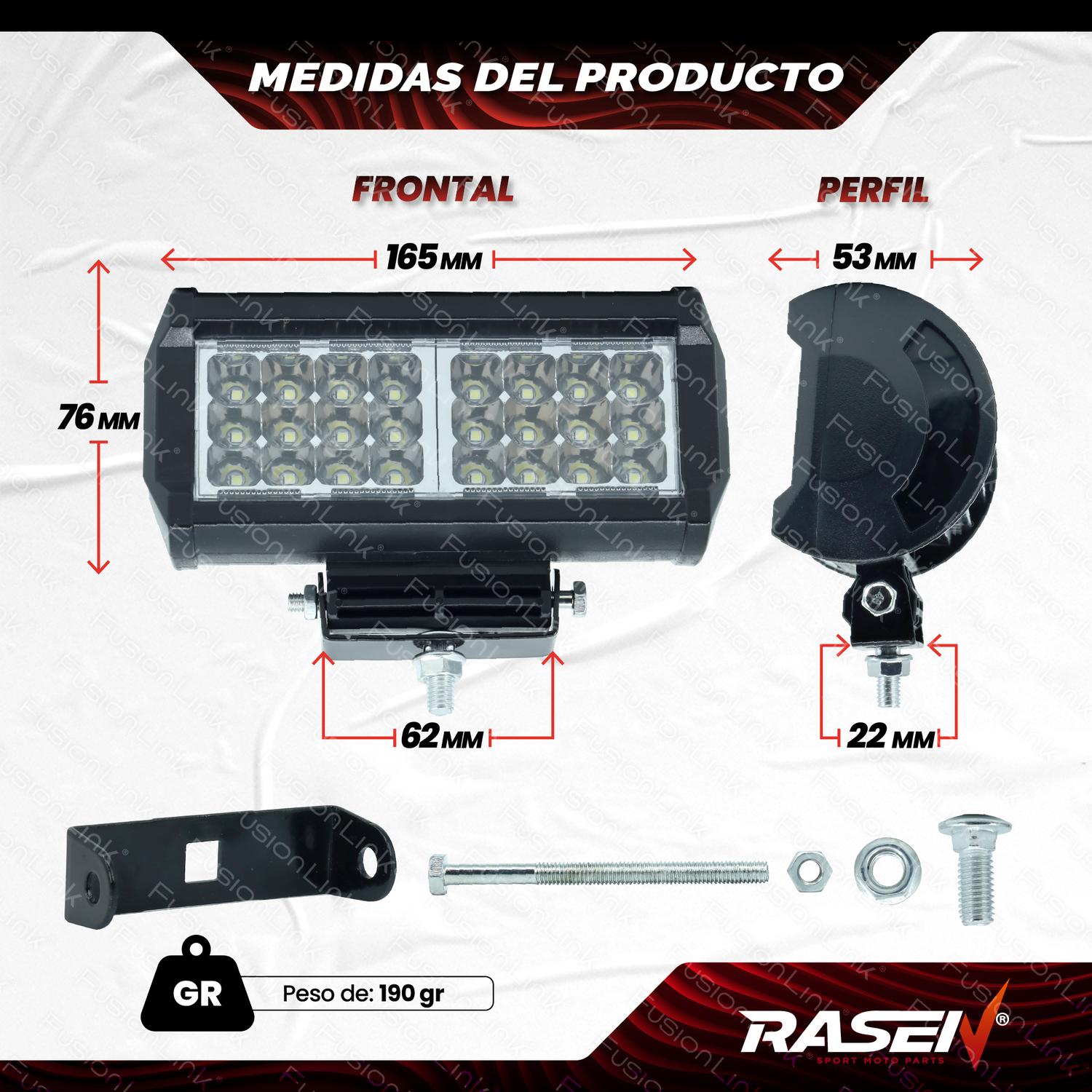 BARRA DE 24 LED CON LUZ ALTA, BAJA Y ESTROBO PARA MOTOCICLETA