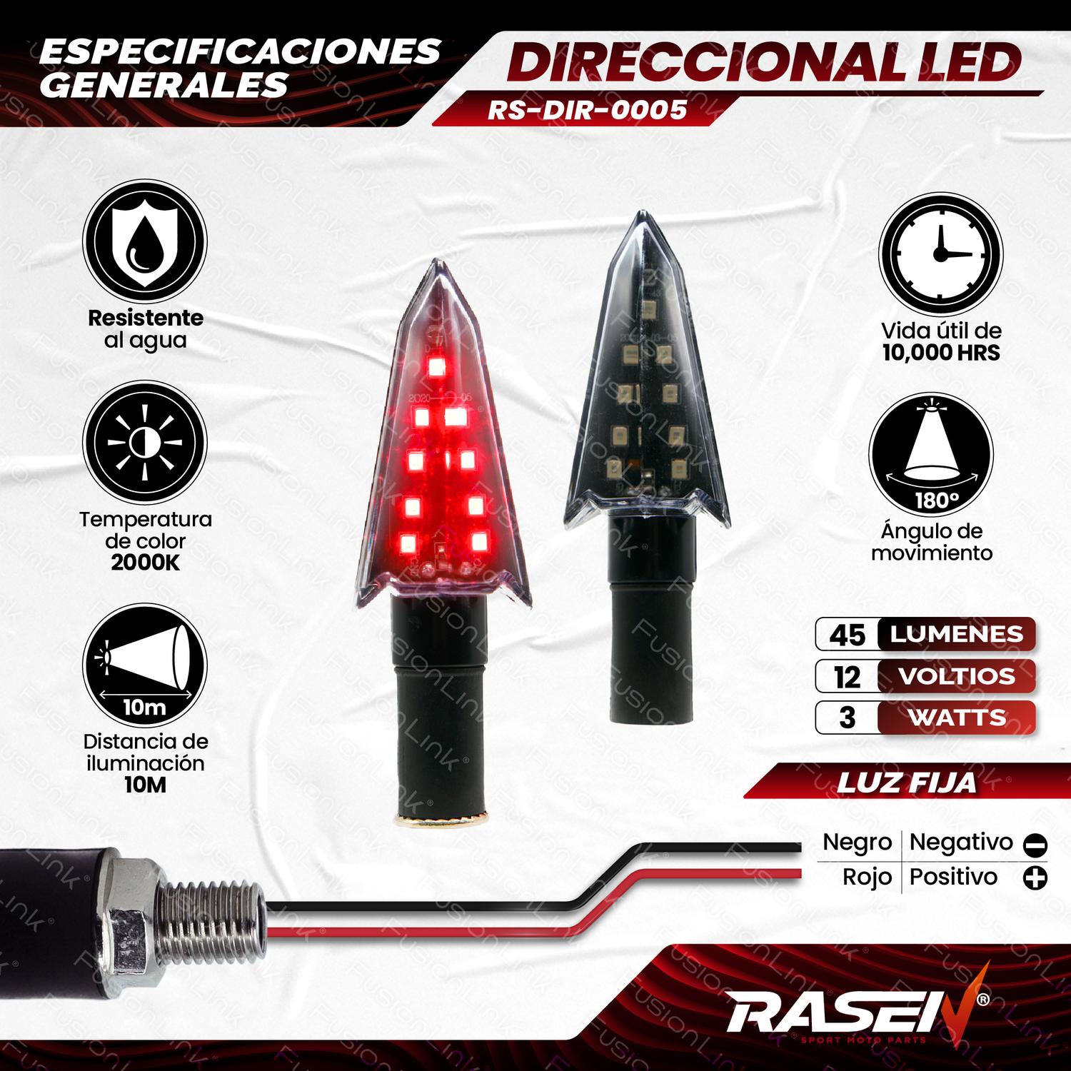 DIRECCIONAL LED TRIANGULAR UNIVERSAL PARA MOTOCICLETA