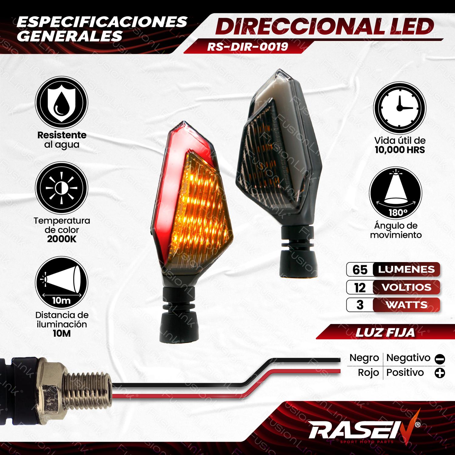 DIRECCIONAL LED NEON DECORATIVA UNIVERSAL PARA MOTOCICLETA