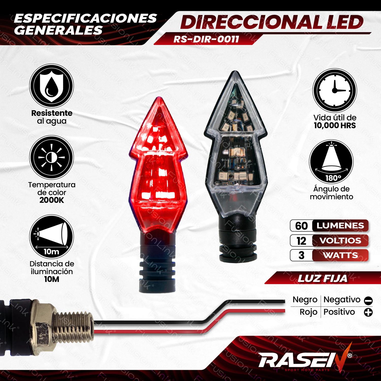 DIRECCIONAL LED TIPO PINO UNIVERSAL PARA MOTOCICLETA