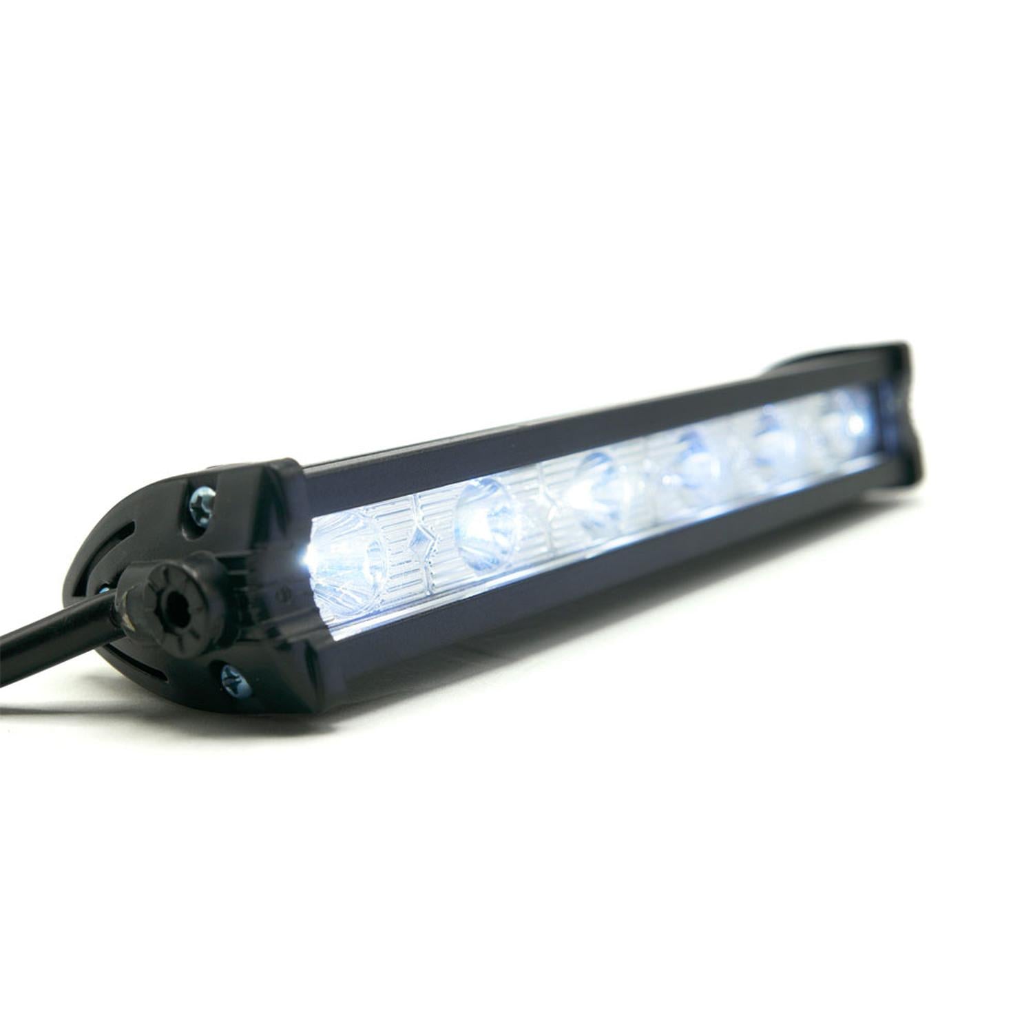 BARRA 6 LED LUZ BLANCA FIJA Y ESTROBO OPCIONAL PARA MOTOCICLETA