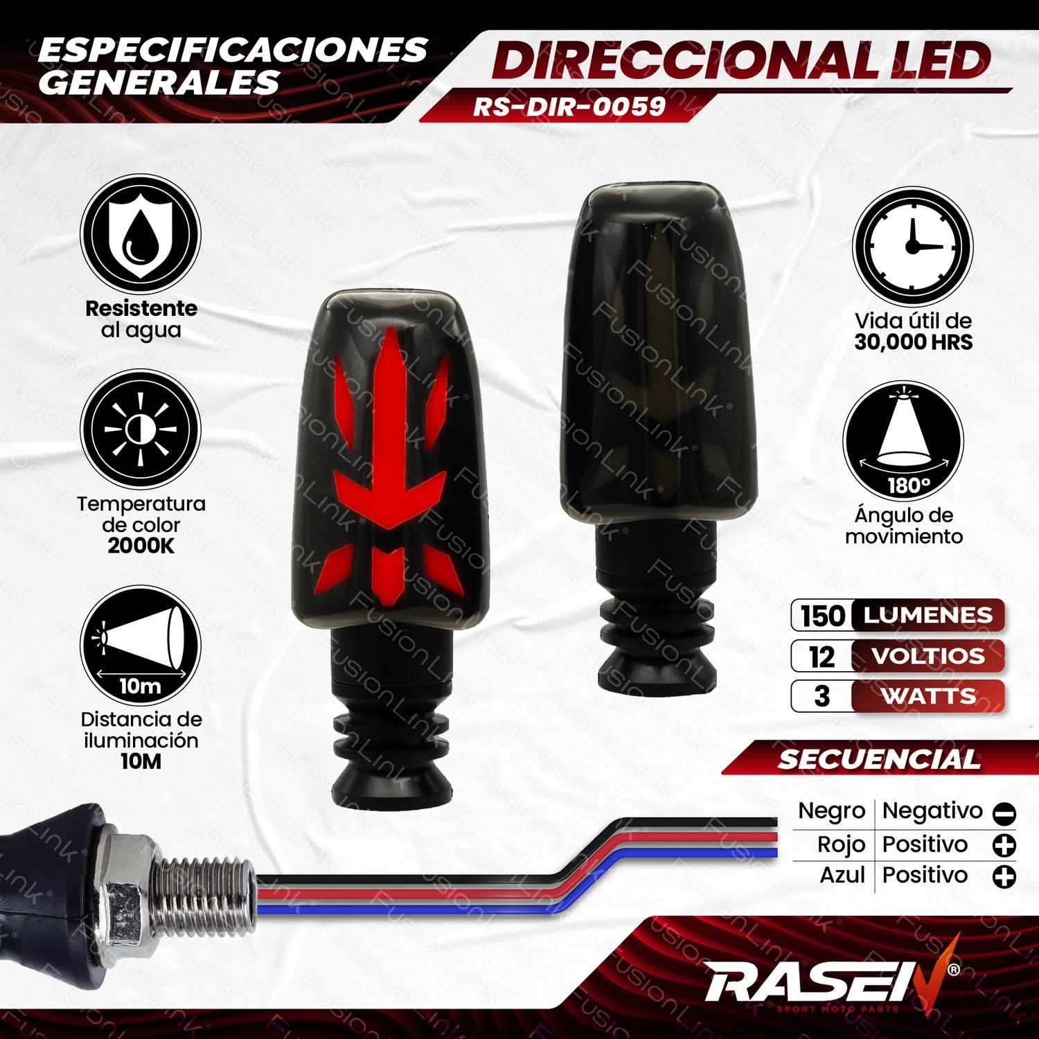 DIRECCIONAL LED DUO UNIVERSAL PARA MOTOCICLETA