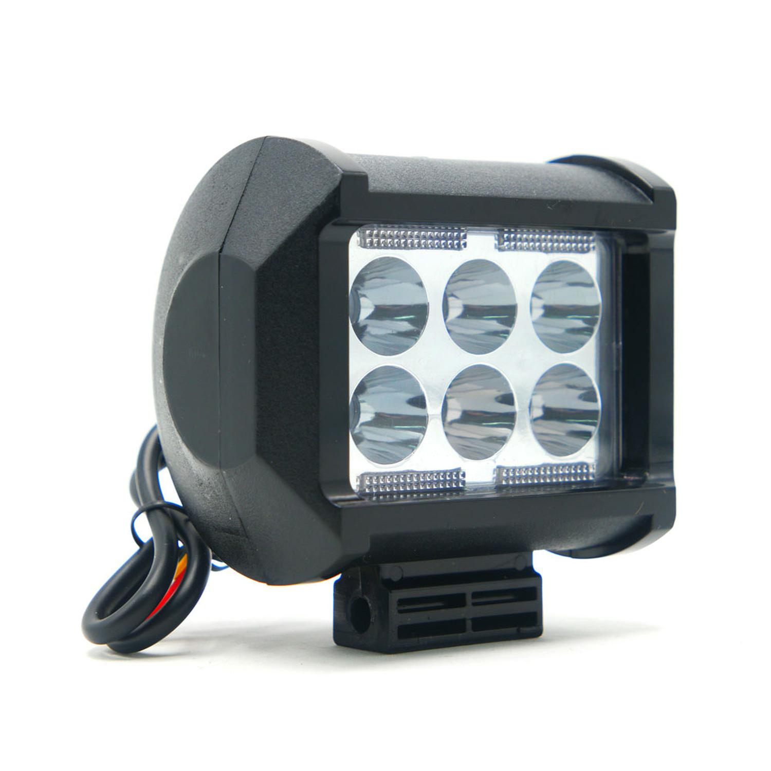 FARO AUXILIAR RECTANGULAR 2 CELDAS LED CON LUZ ALTA, BAJA Y ESTROBO PARA MOTOCICLETA