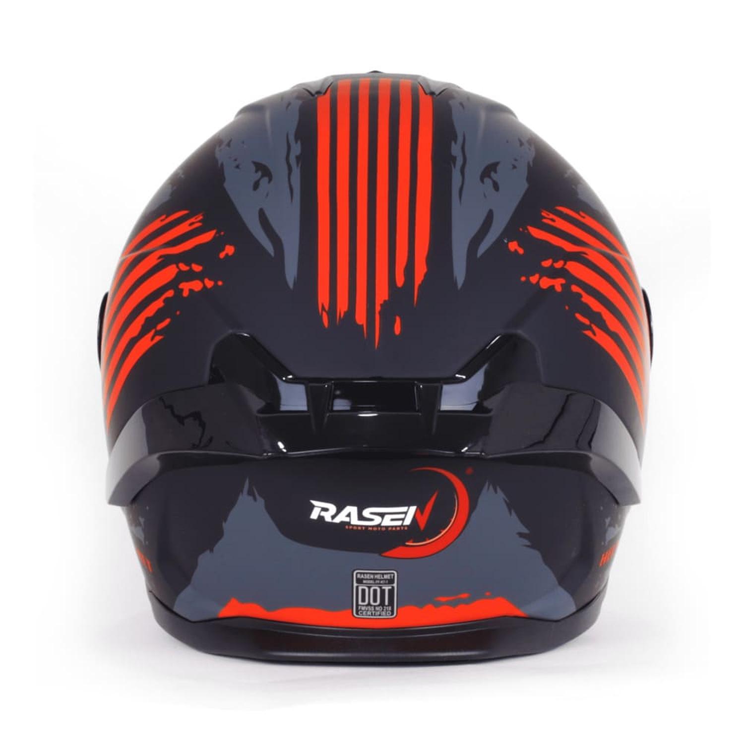 CASCO CERRADO NEGRO CON FRANJAS ROJAS PARA MOTOCICLETA