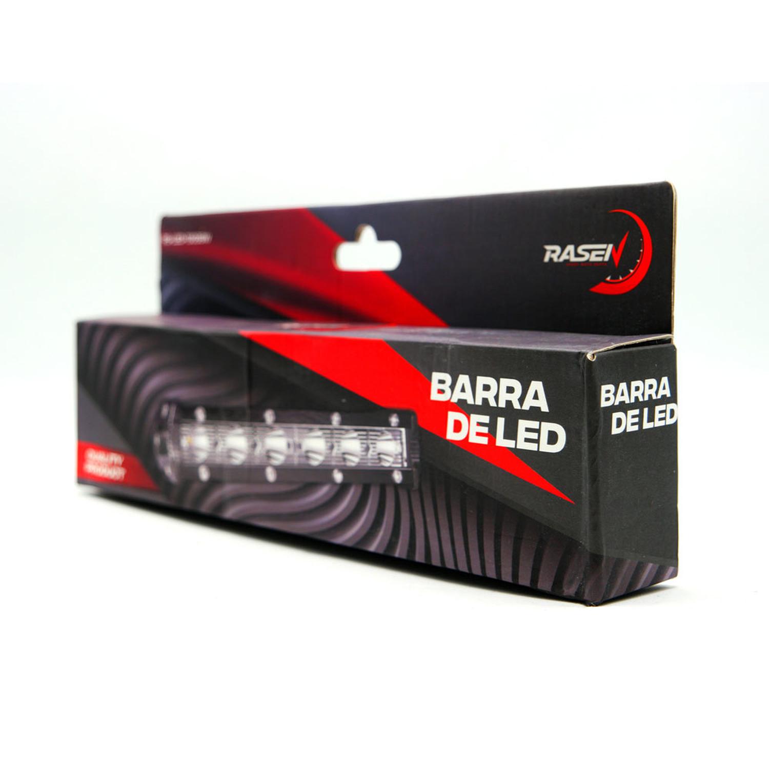 BARRA 6 LED LUZ BLANCA FIJA Y ESTROBO OPCIONAL PARA MOTOCICLETA