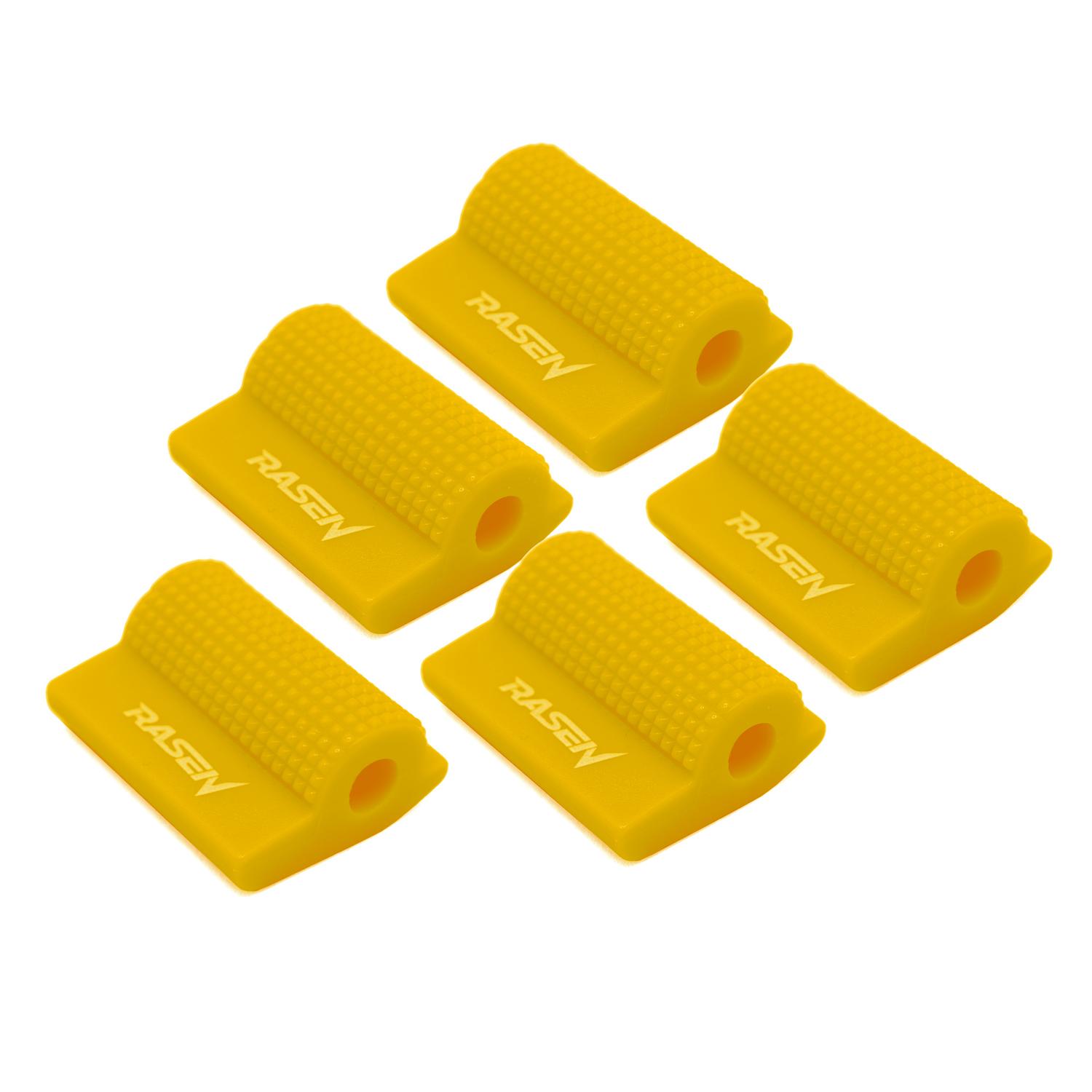 5 PROTECTORES DE CALZADO PARA PEDAL DE CAMBIOS A PRESION DE CAUCHO AMARILLO UNIVERSAL