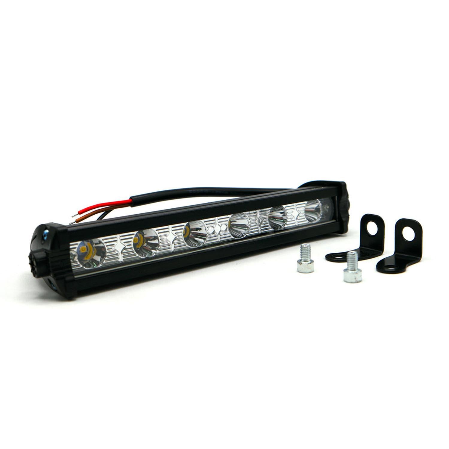 BARRA 6 LED LUZ BLANCA FIJA Y ESTROBO OPCIONAL PARA MOTOCICLETA