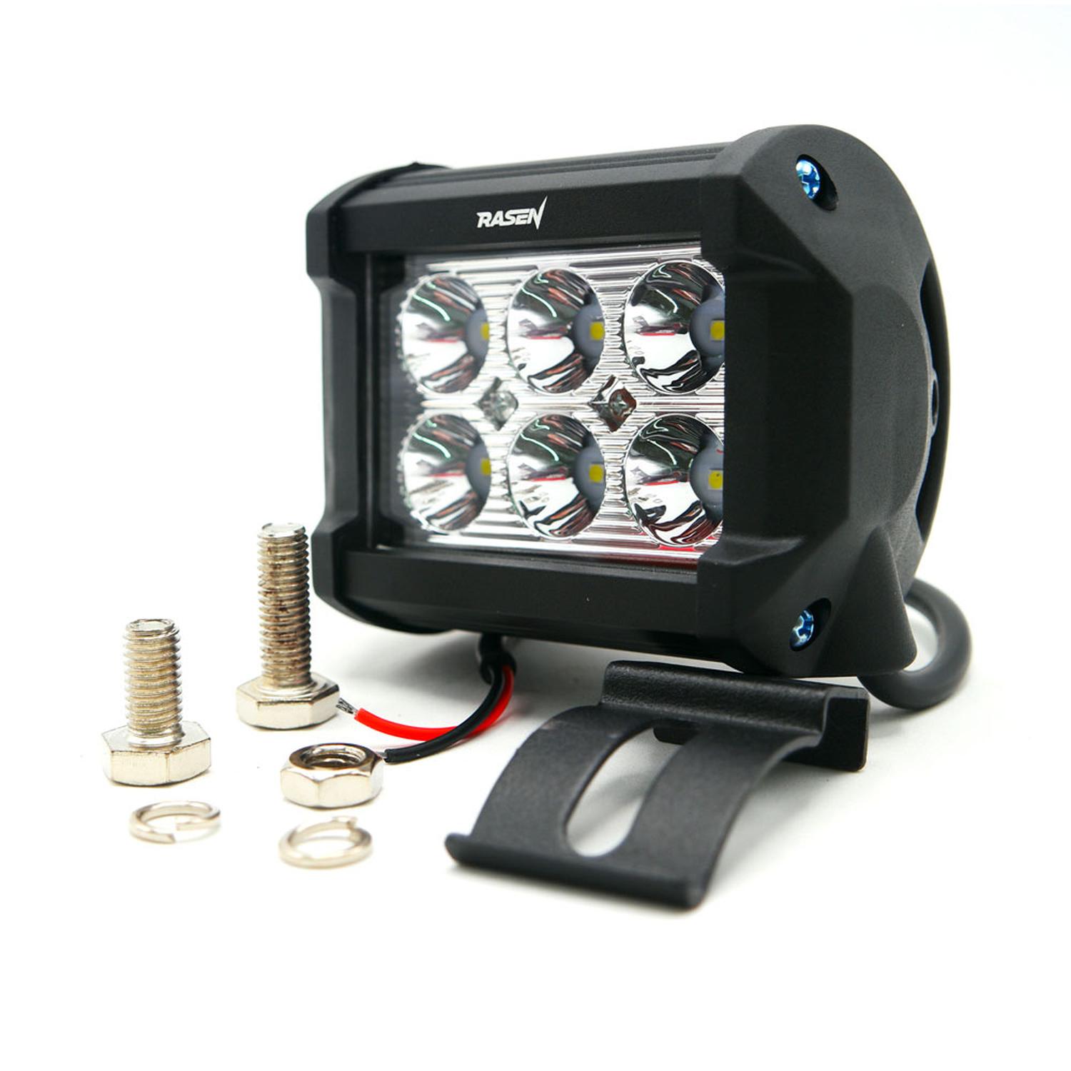 FARO 6 LED CUADRADO LUZ FIJA PARA MOTOCICLETA