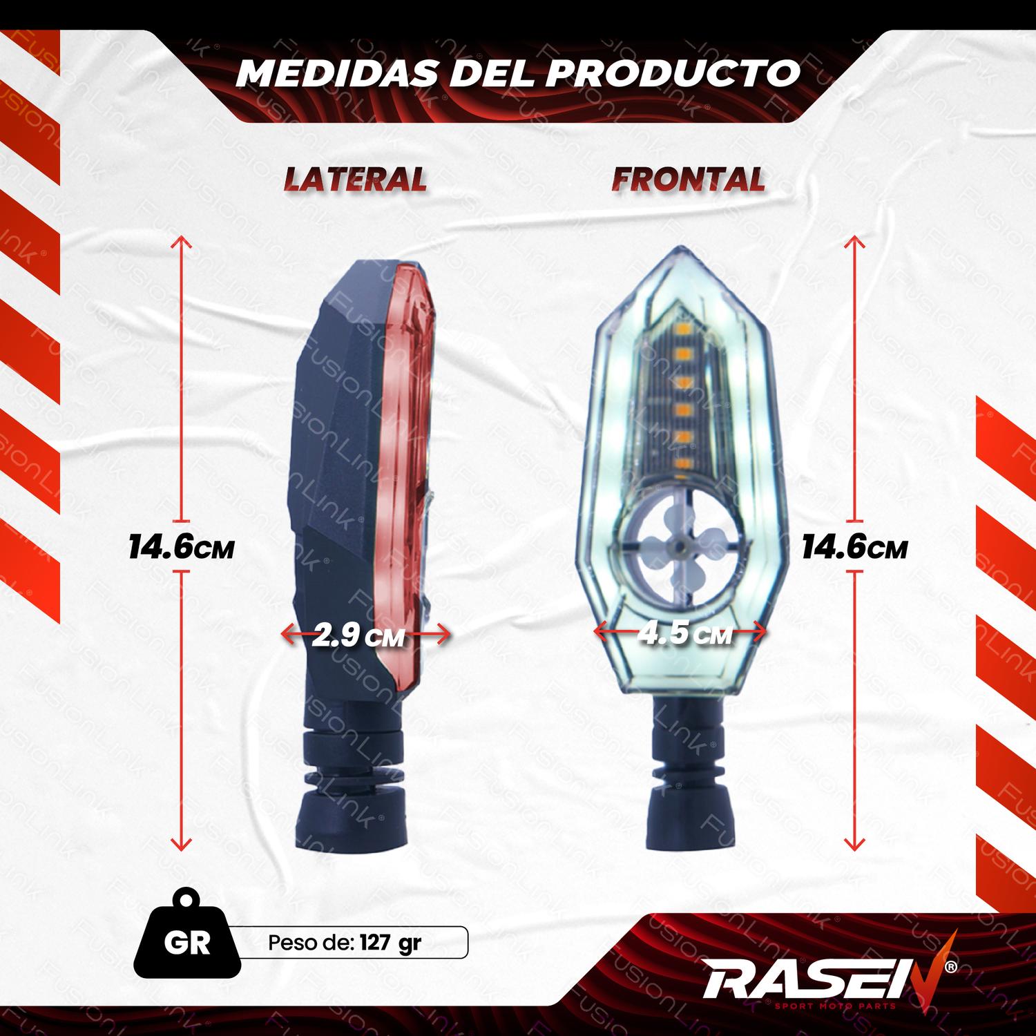 DIRECCIONAL LED SECUENCIAL TIPO ZAFIRO UNIVERSAL PARA MOTOCICLETA