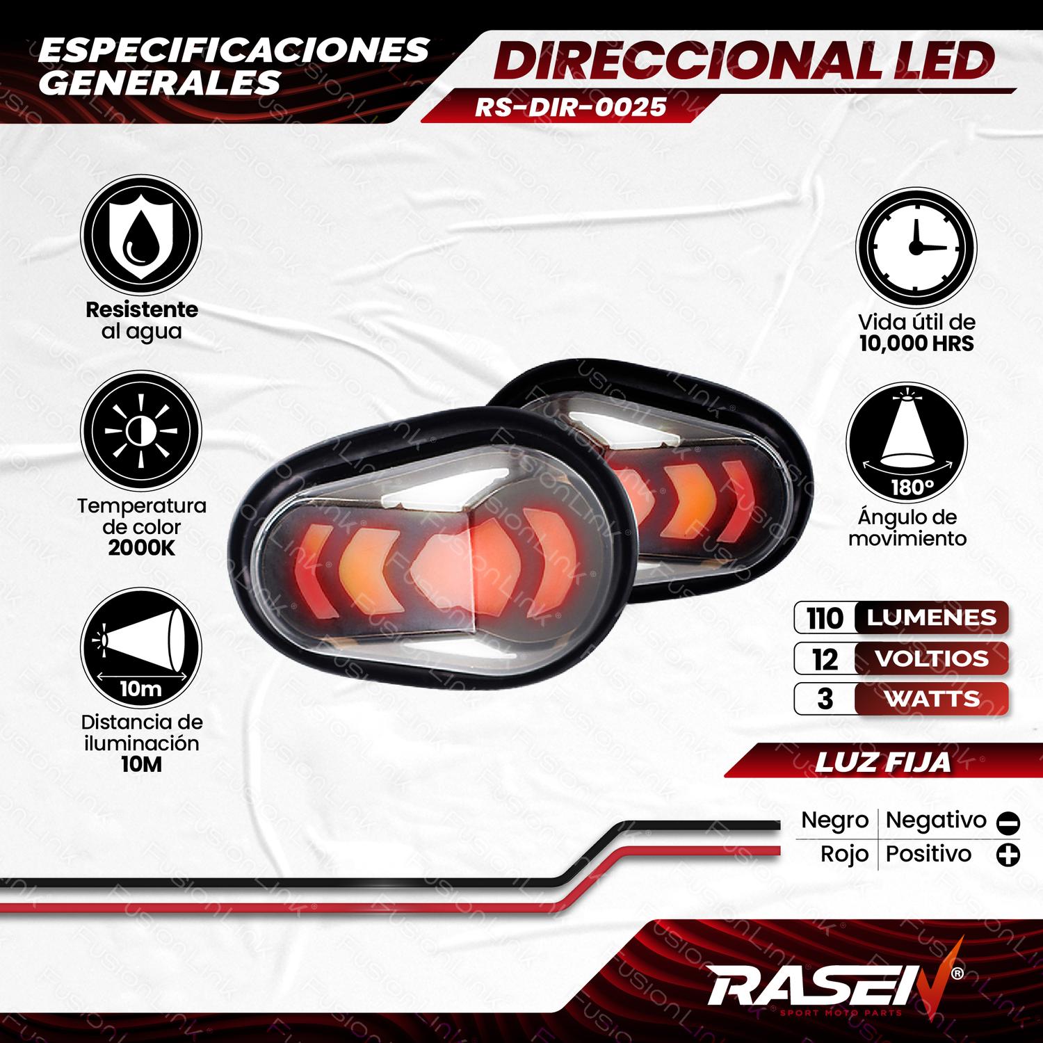 DIRECCIONAL LED TIPO TORTUGA UNIVERSAL PARA MOTOCICLETA