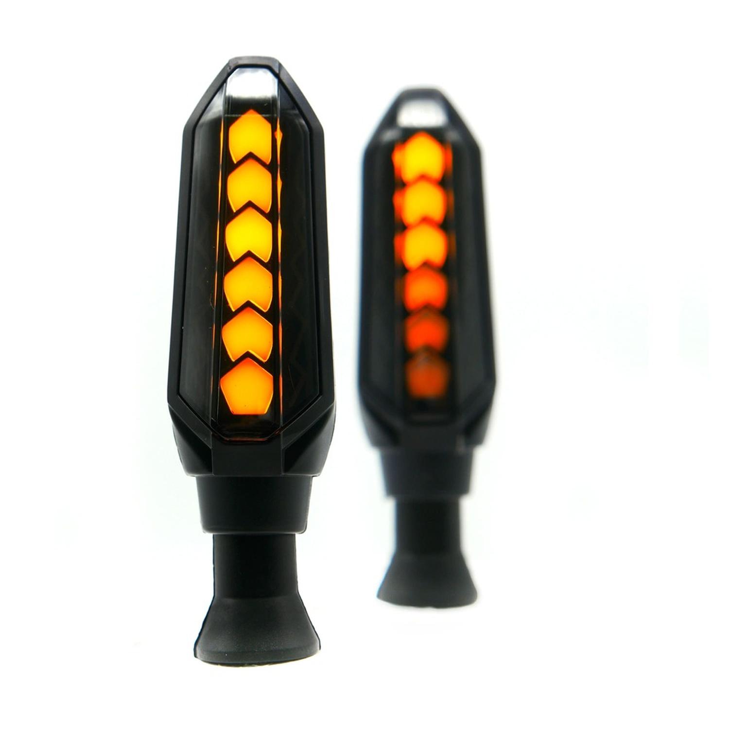 DIRECCIONAL LED BI-COLOR SECUENCIAL UNIVERSAL PARA MOTOCICLETA