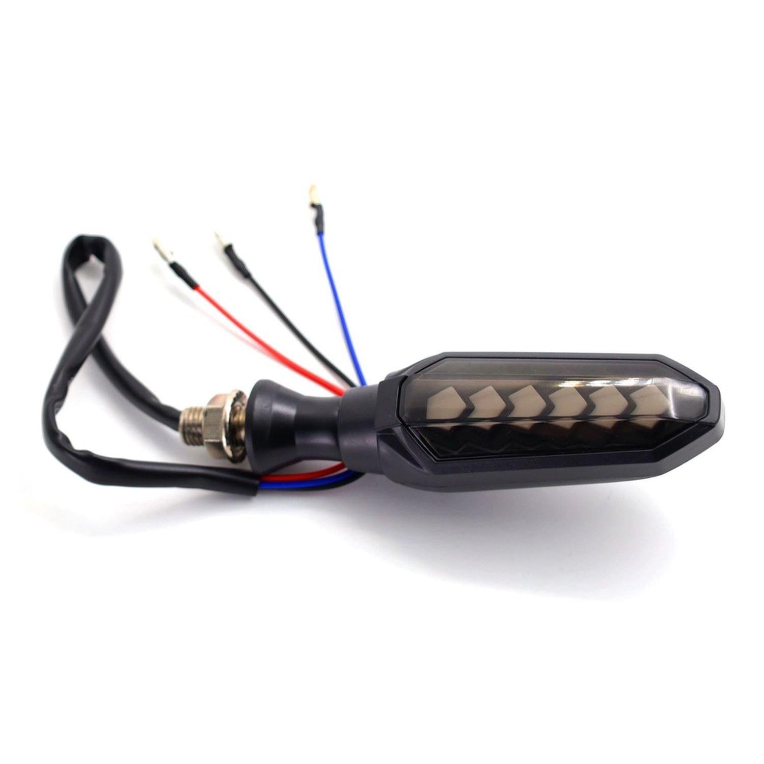 DIRECCIONAL LED BI-COLOR SECUENCIAL UNIVERSAL PARA MOTOCICLETA