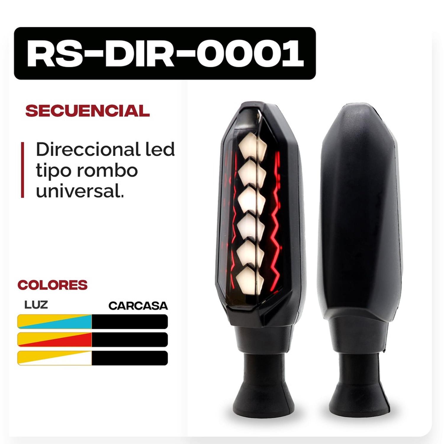 DIRECCIONAL LED BI-COLOR SECUENCIAL UNIVERSAL PARA MOTOCICLETA